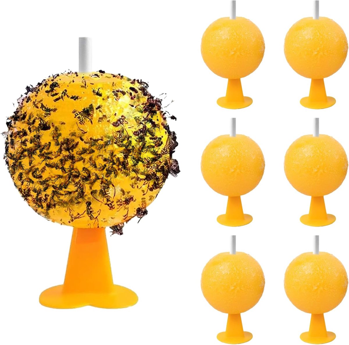 Fruitvliegenvallen 6 stuks - zelfklevende vliegenval - niet giftig - effectieve insectenbestrijding - ShopVlot