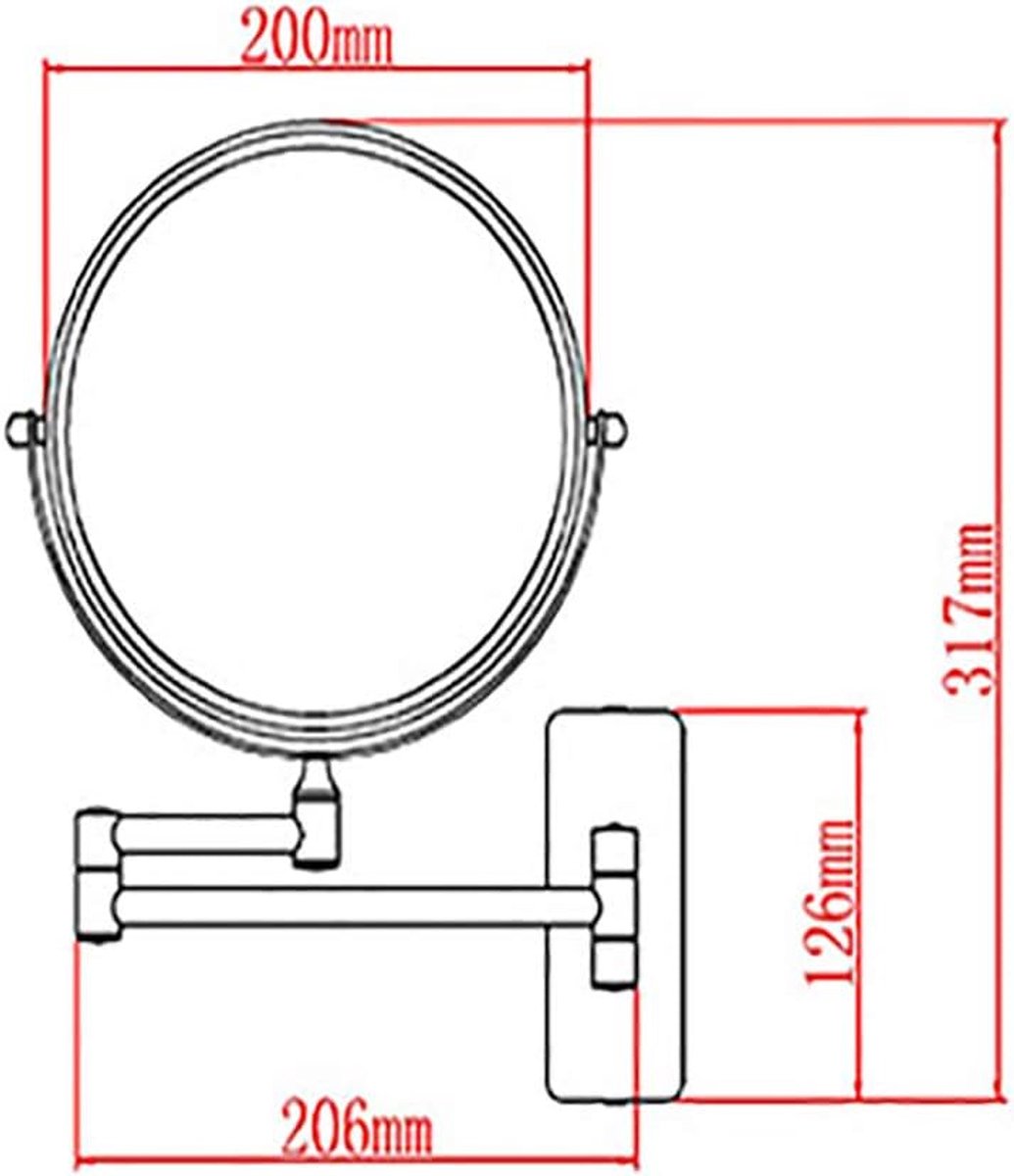 Make-up spiegel ronde grote HD - Messing frame - Rotatie en vouwbaar - Ideaal voor badkamer of slaapzaal - ShopVlot