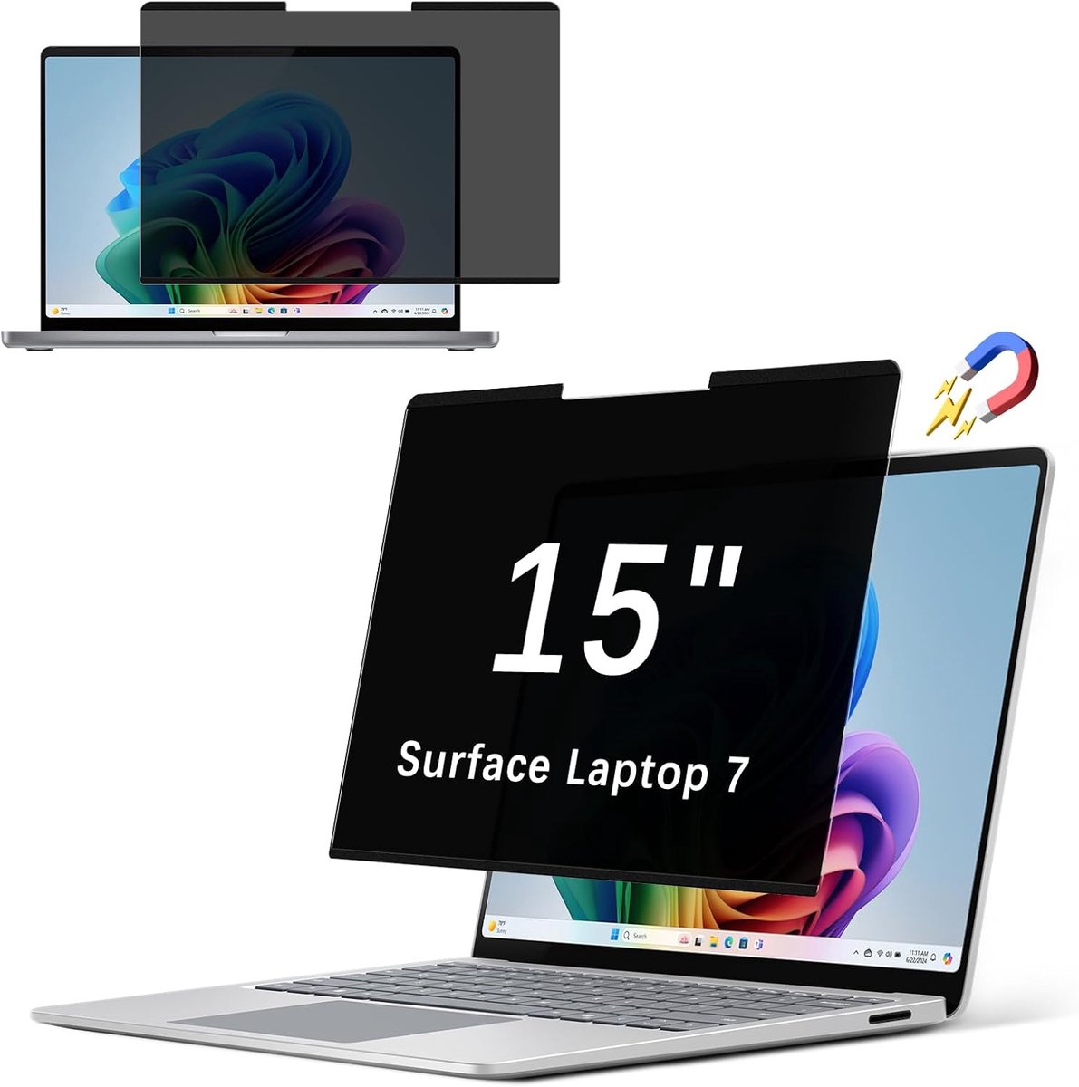 Thijox - Magnetisch Privacyscherm voor 15 inch Laptop, Anti Glare Blauw Licht Filter, Scratch Bescherming voor Microsoft Surface Laptop 7, Privacy Scr