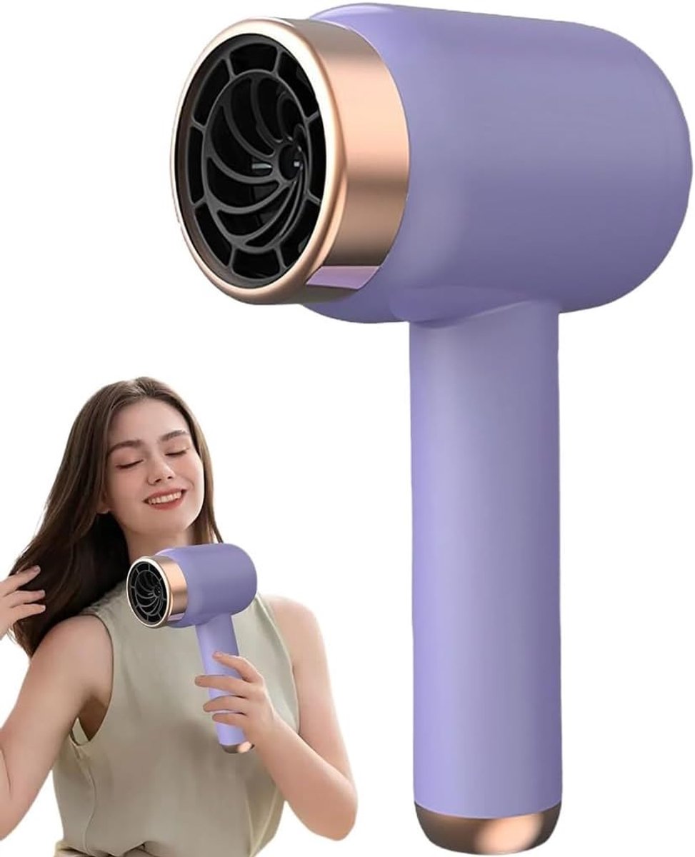 Hair Dryer Household High Speed Negative Ion Cordless Hair Dryer High-power Bladeless Hair Care Quick Drying Air Duct - ShopVlot