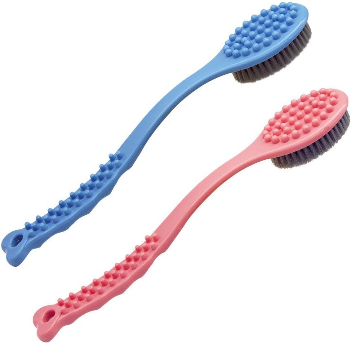Handheld Shower Brush Long Handle Bath Brush-Soft & Comfortable Dry Skin Body Massage Brush Back Exfoliation Brushes - ShopVlot