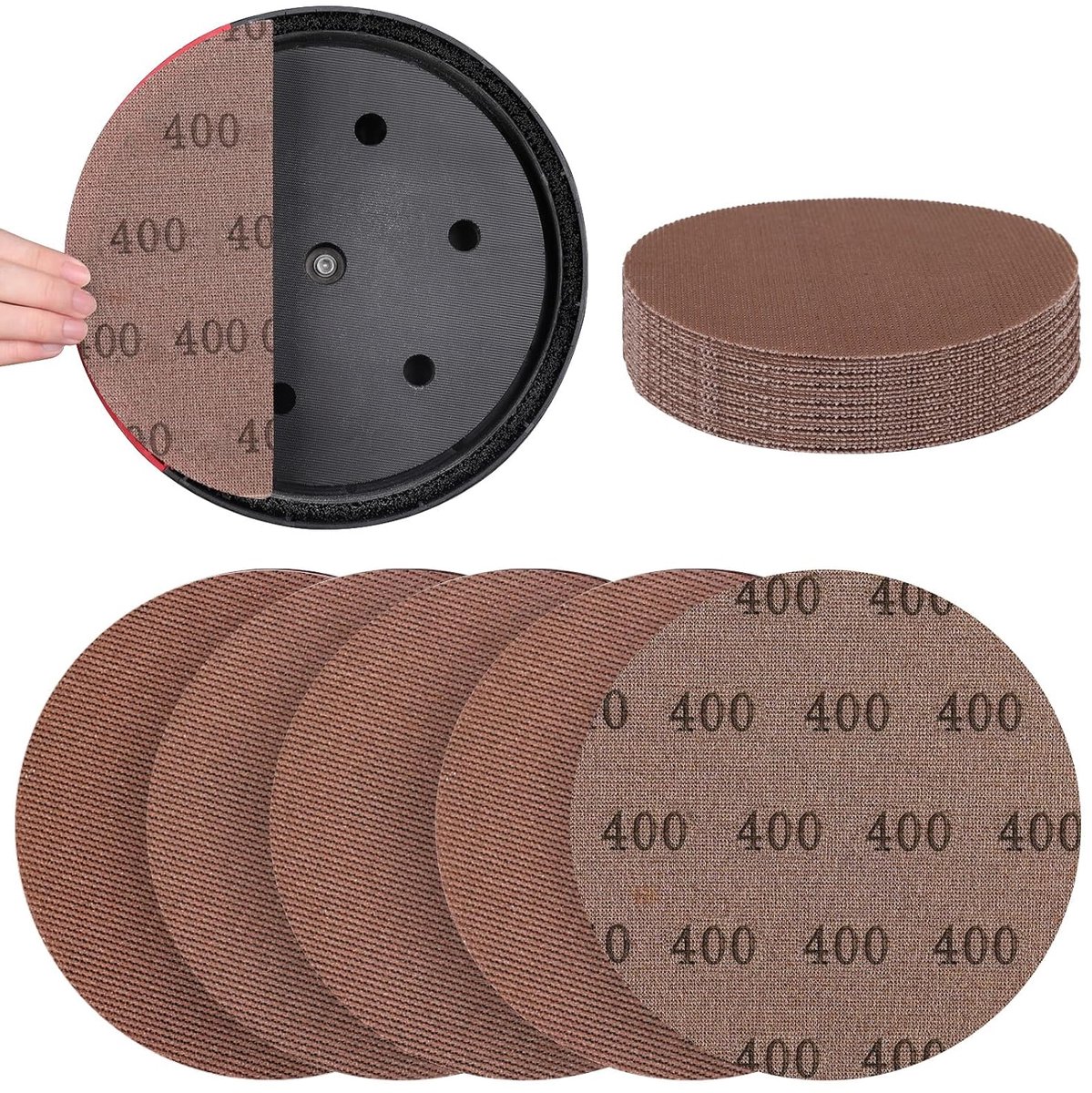 25 Pieces Sanding Discs 225mm Of Mesh Granule 400 Anti Clog Pin - ShopVlot