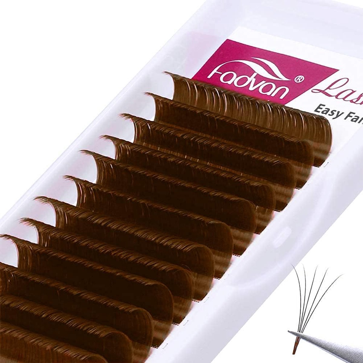 FADVAN 8-14 mm Blend Length 0.07 mm D Crul Easy Fan Russian Eyelashes Silk Mink Volume Eyelash Extensions - ShopVlot