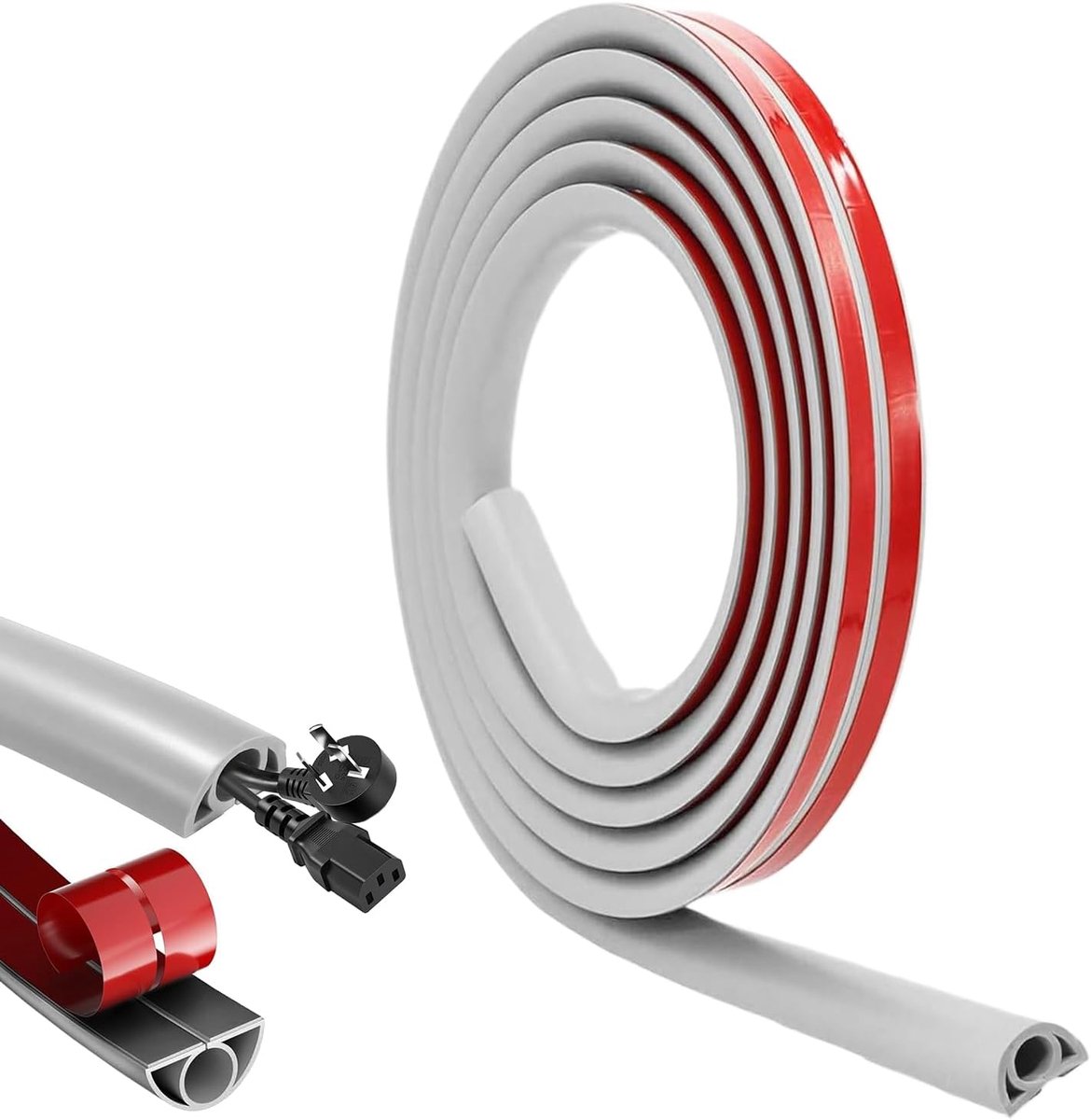 3m Cable Tray Self Adhesive Mini Cable Cover Cable Tray Flexible Self Adhesive Cable Strip Semicircular, Suitable for - ShopVlot