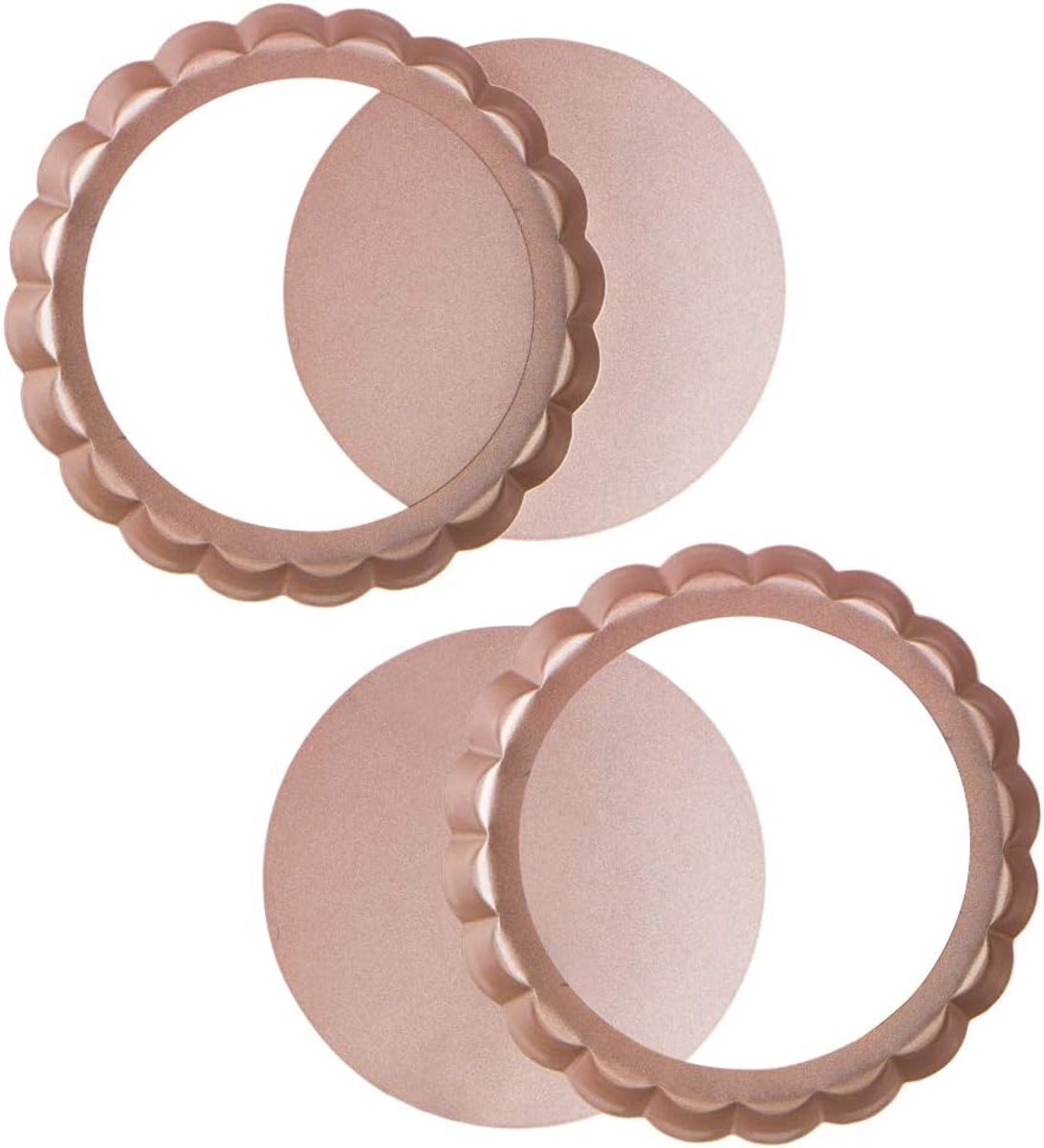 Webake mini tarte mold with removable bottom Ø 15 cm round non-stick coating fruitcake mold cake pan Pie Quiche Cake - ShopVlot