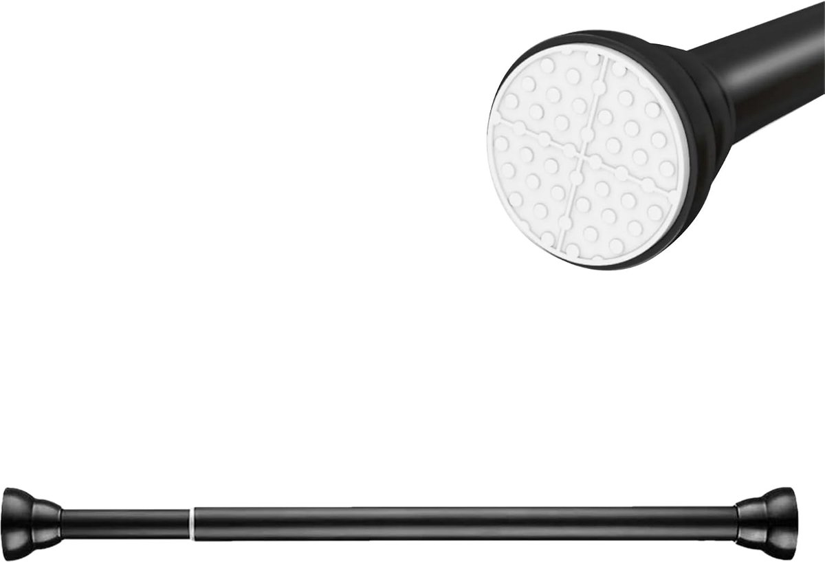 Shower Curtain Pole No Drilling Stainless Steel Spring Force Curtain Rod 50-80 cm Adjustable Telescopic Rod Adjustable - ShopVlot