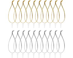 Naler Set of 120 Egg Pendants with Cord for Easter Eggs 60 Gold and 60 Silver Pendants for Decorative Eggs Plastic - ShopVlot