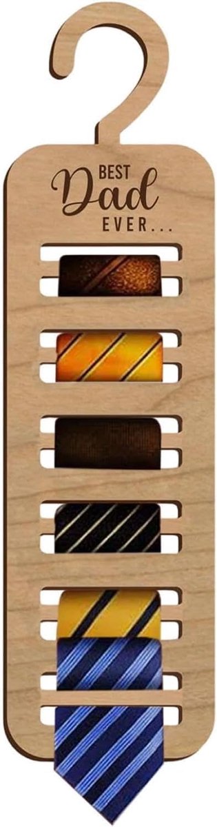Vaderdag Houten Ambachten Tie Rack Tie Voor Papa Hanger Houten Hangers Garderobe Tie Organizer Tie Belt Rack Tie - ShopVlot