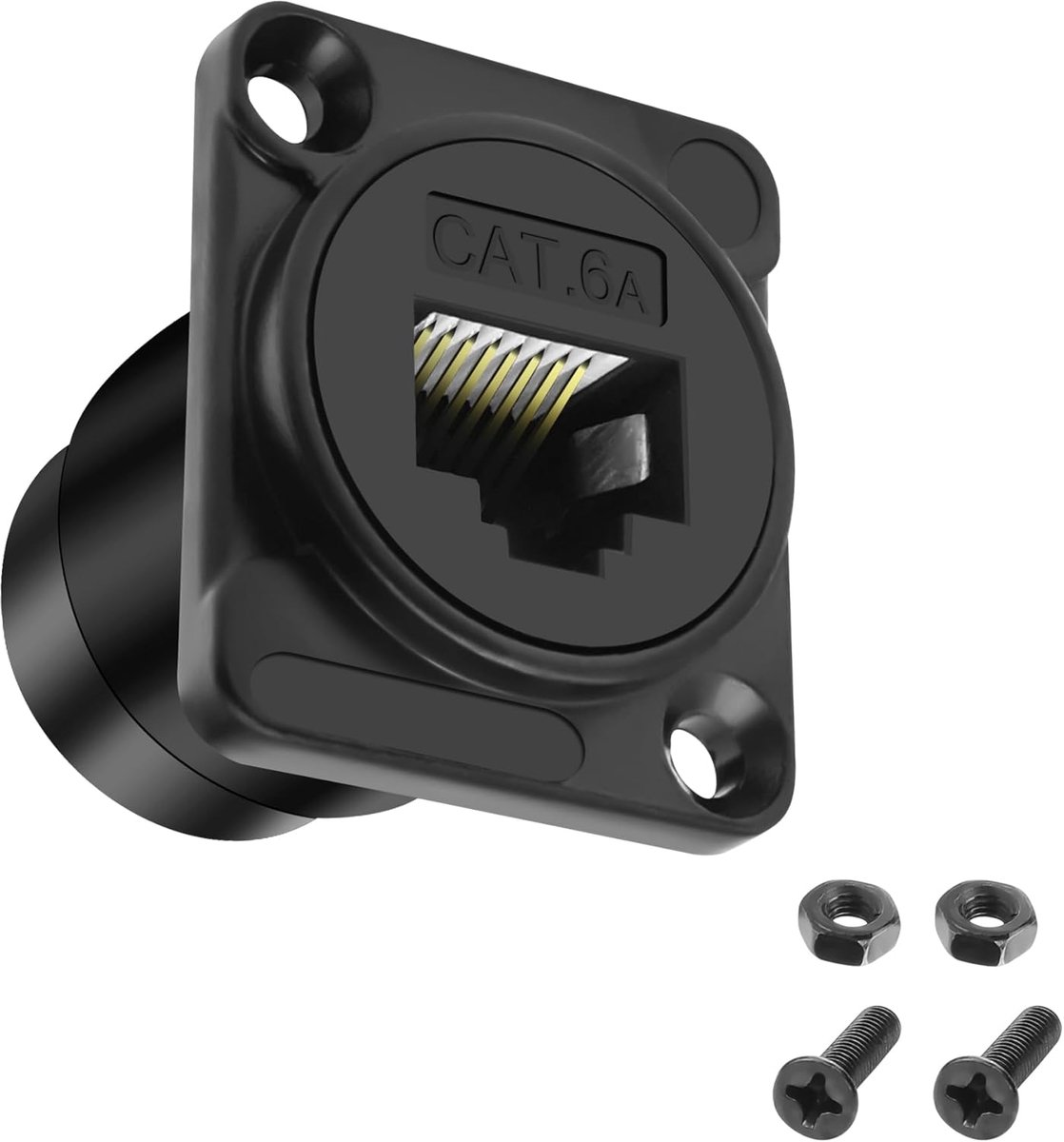 MEIRIYFA D-Type RJ45 CAT6A Panel Mount Adapter, 10Gbps RJ45 Cat 6A Coupler Bus to Bus Ethernet Pass-Through Plug for - ShopVlot