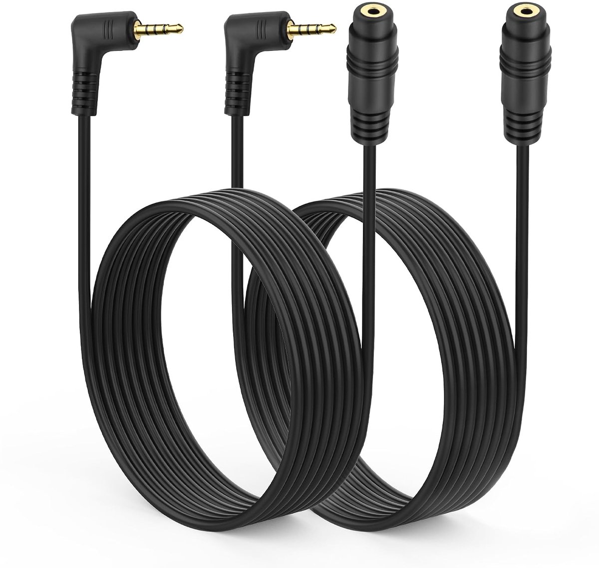 MEIRIYFA 2.5 mm Audio Extension Cable, 2.5 mm, 2 Pieces, 90 Degrees, 2.5 TRRS, Plug to Connector, Adapter Jack Cable - ShopVlot