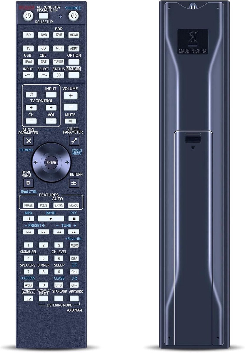 AXD7664 Replacement Remote Control for Pioneer Audio Receiver VSX1027 VSX1027K VSX1122 - ShopVlot