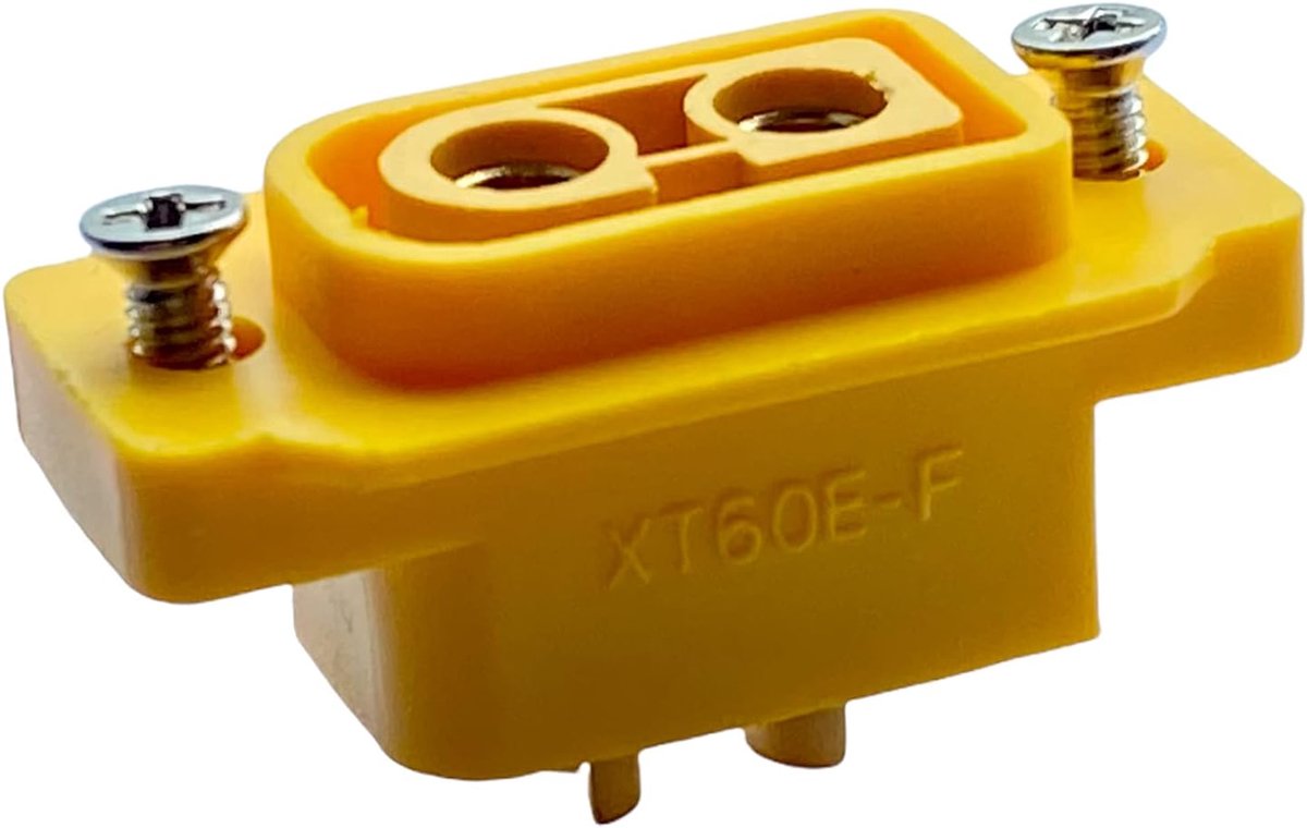 Original XT60E XT60E-F flush-mounted plug female bus gold plug with screws mounting copter drone lipo battery - ShopVlot