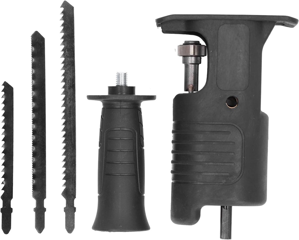 Fyearfly Claimable Saw Adapter, Electric Drill Convert to Reciprocating Saw Attachment Kit, with Blades, for Metal - ShopVlot