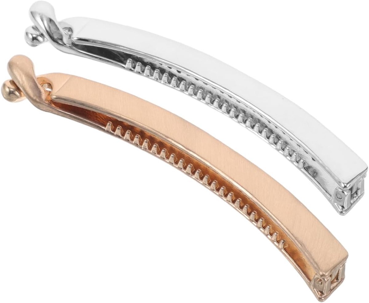 Banana clip metal for women 2 pieces gold and silver secure grip with toothed design soft for thick and curly hair - ShopVlot