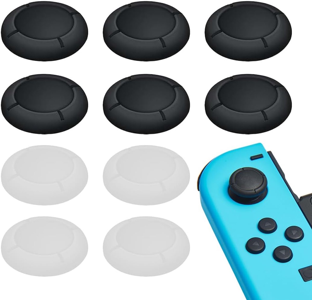 Haaknaalden, 10 stuks siliconen doppen voor analoge joysticks, siliconen hulzen voor analoge joysticks, 6 x zwart en 4 - ShopVlot
