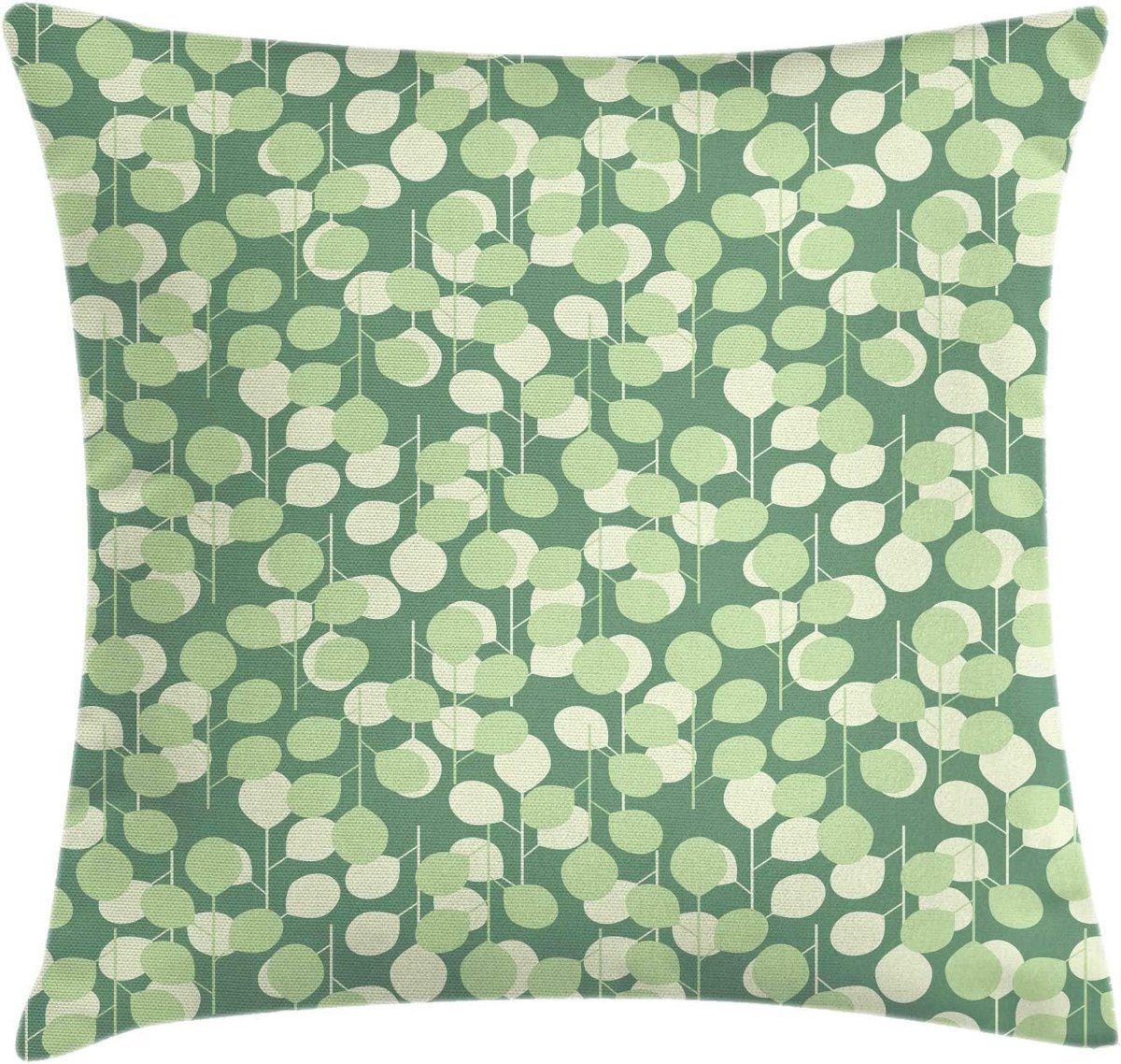ABAKUHAUS Leaves Decorative Pillow Case, Abstract Circular Patterns, Decorative Square Cover for Accent Pillow, 40cm x - ShopVlot