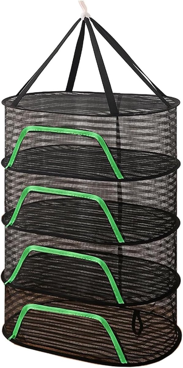 SnelShoppen - Multi-laags Droognet met Haken - Droogframe voor Kleding, Kruiden, Bloemen en Pasta - Zwart 60x40x80cm - Ruimtebesparend en Vouwbaar
