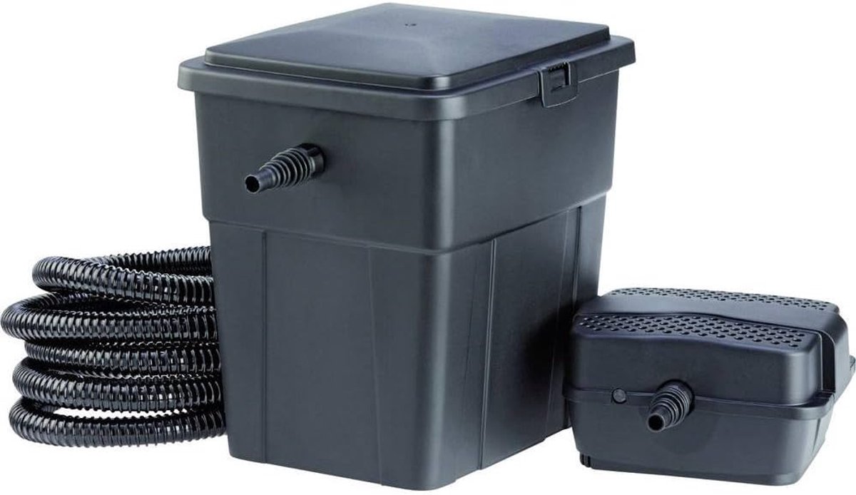 SnelShoppen - PondoClear Set 4000 - Multistage Filter Systeem met Flow Filter en 7W UVC Unit voor Tuinvijvers tot 4000L, Helder Water en Betrouwbare F