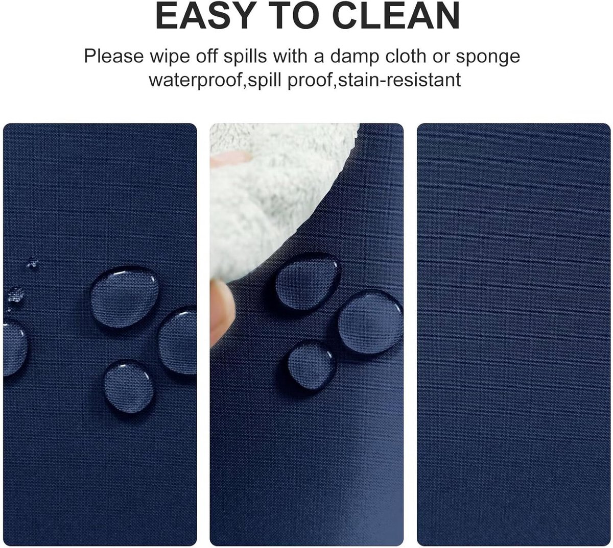 SnelShoppen - Ronde Tafelkleed 180 cm Donkerblauw Waterdicht Met Vlekbescherming - Ideaal Voor Eetkamer, Tuin, Feesten, Bruiloften, Thuis