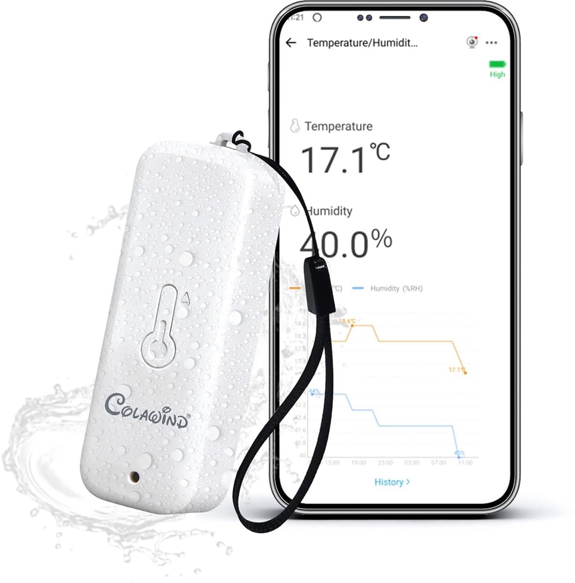 SnelShoppen - Zigbee Temperatuur- en Vochtigheidssensor IP65 - Thermometer en Hygrometer voor Binnen en Buiten - Domotica Compatibel met Echo Apparate
