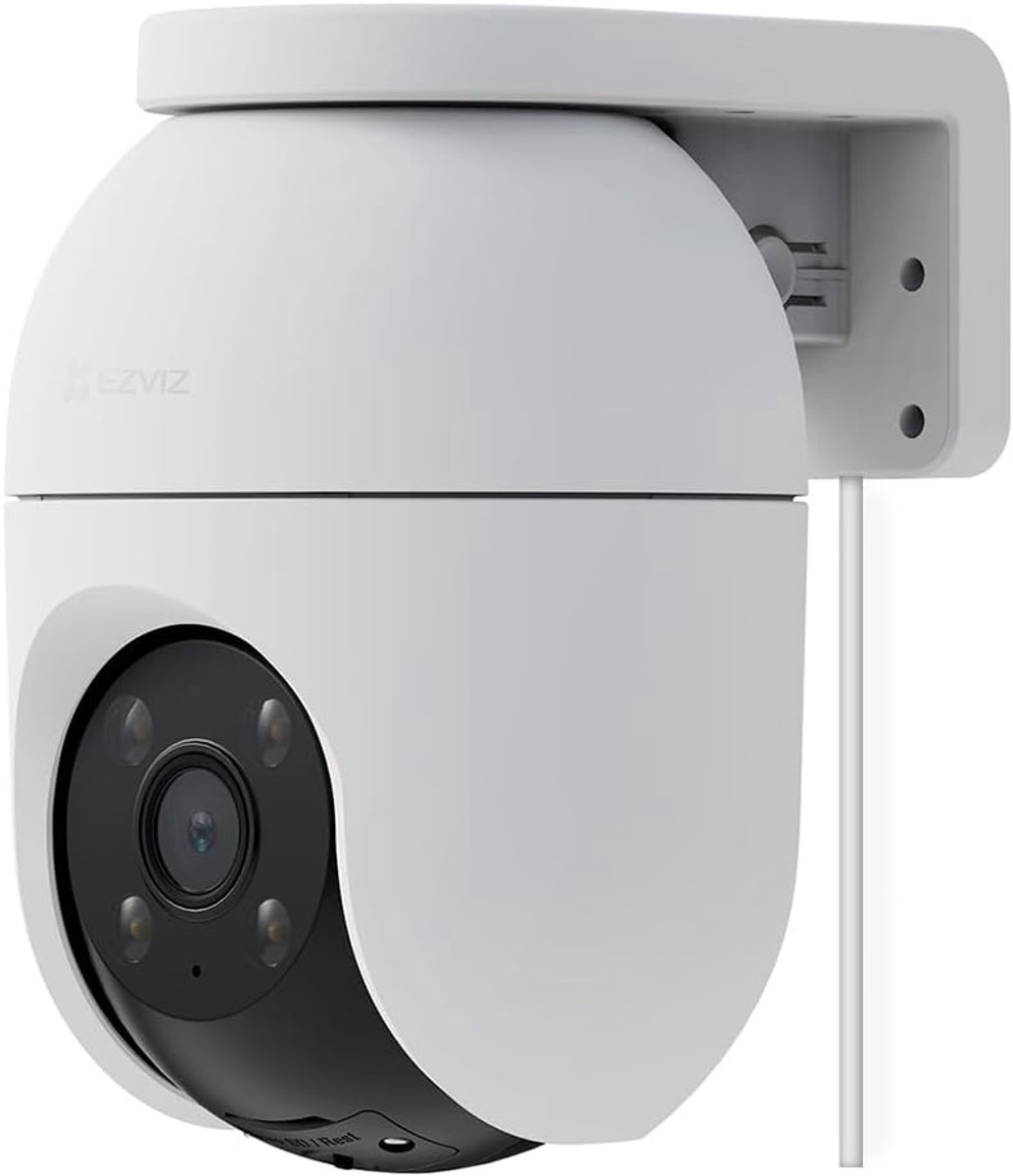 Thijox - 4K 360° Beveiligingscamera Buiten met Automatische Zoom-Tracking, Mens/Voertuig Detectie, Nachtzicht in Kleur, Tweewegaudio, IP65, Actieve Ve