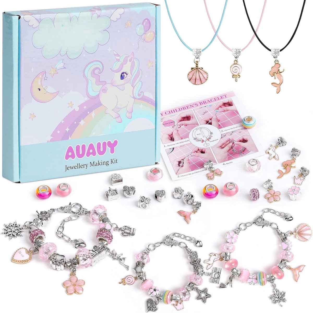 SnelShoppen - Doe-Het-Zelf Armbanden Knutselset voor Kinderen - Adventskalender Vulling - Creatieve Cadeaus voor Meisjes vanaf 6 Jaar - Perfect voor K