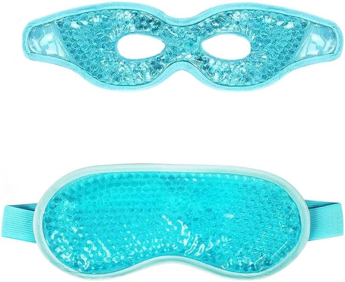 SnelShoppen - Oogmasker Verkoelend Gel, 2 Stuks in Blauw en Hemelsblauw, Herbruikbare Koelbril, Koud en Warm Kompres voor Ontspanning en Vermindering