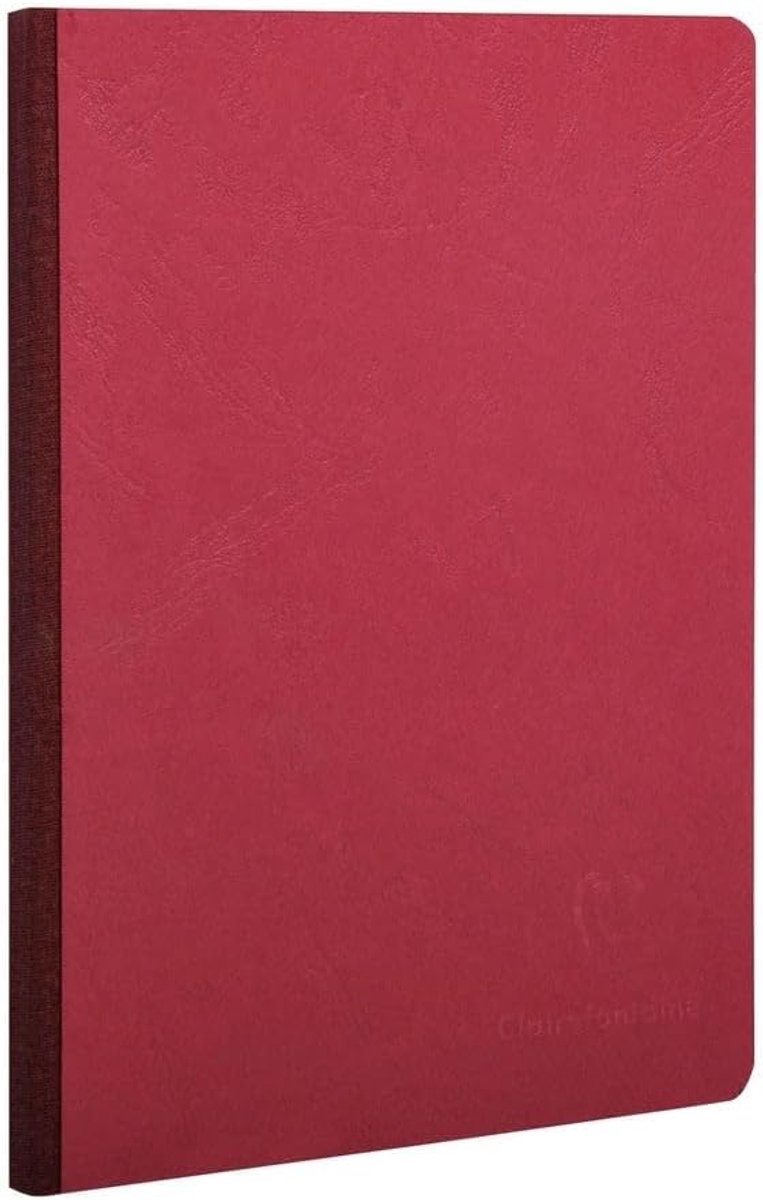 SnelShoppen - A5 Notitieboek Genaaid met Linnen Rug Rood - 192 Pagina's Effen Wit - Glanskarton Omslag - Ideaal voor Reizen, Werk, School - PEFC-gecer
