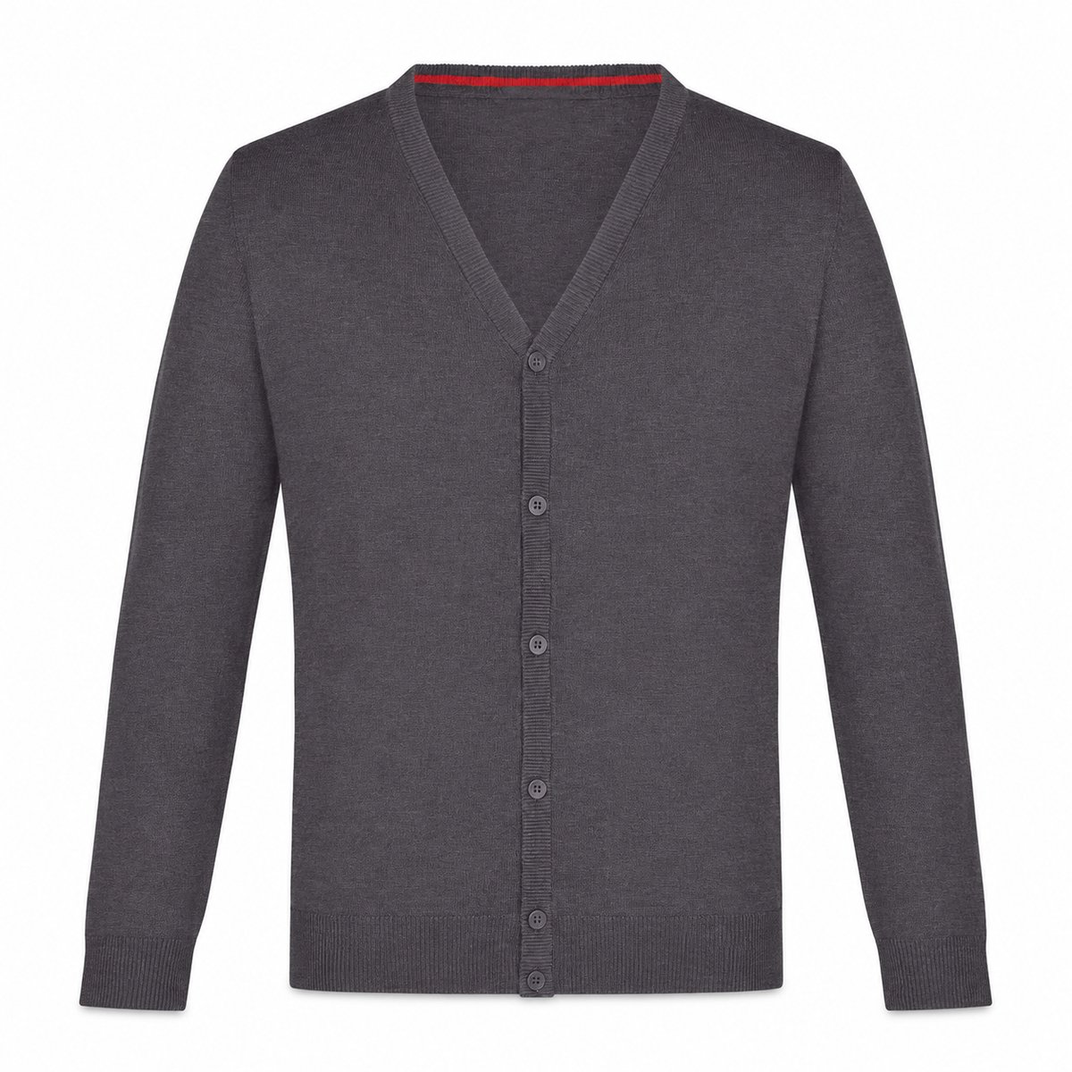 Heren vest met knopen - V-hals - Fijngebreid - Antraciet - Maat M