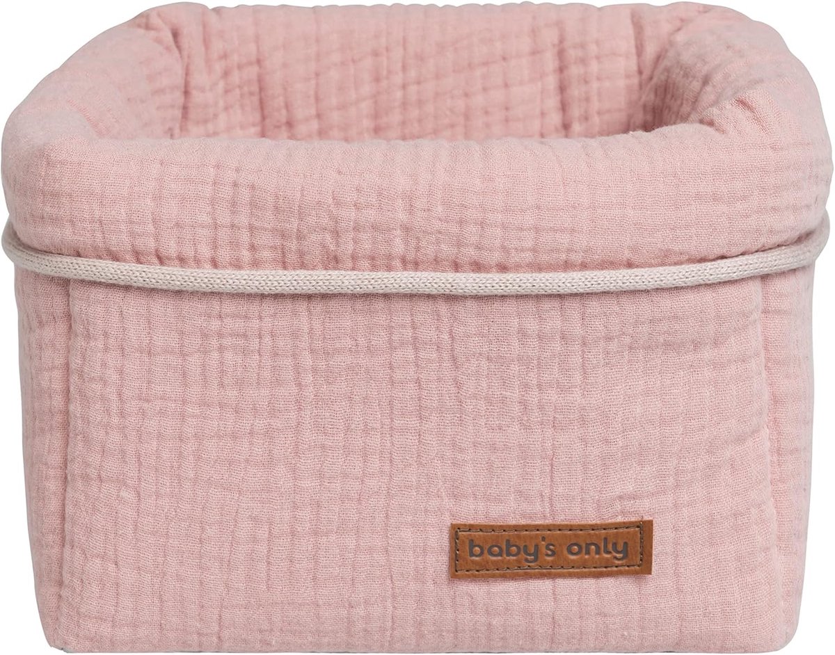 SnelShoppen - Baby opbergmand - Kledingkast - Lade - Babykamer accessoires Breeze - Oudroze - 100% katoen - Multifunctioneel - Decoratief en praktisch