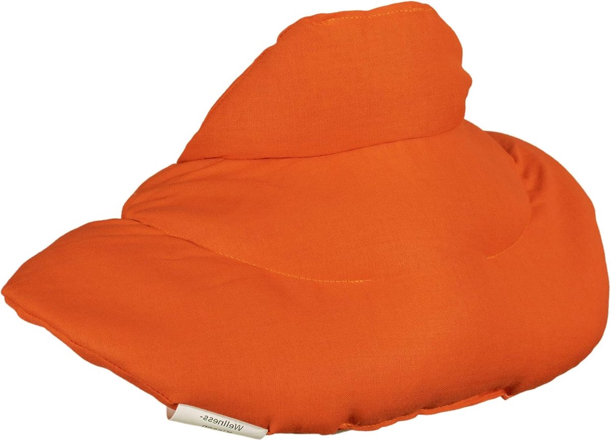 SnelShoppen - Nekkussen met Staande Kraag Oranje - Kersenpitkussen - Warmte Kussen voor Nek - Comfortabel Nekwarmer voor Wandelen, Zitten en Bovenlich
