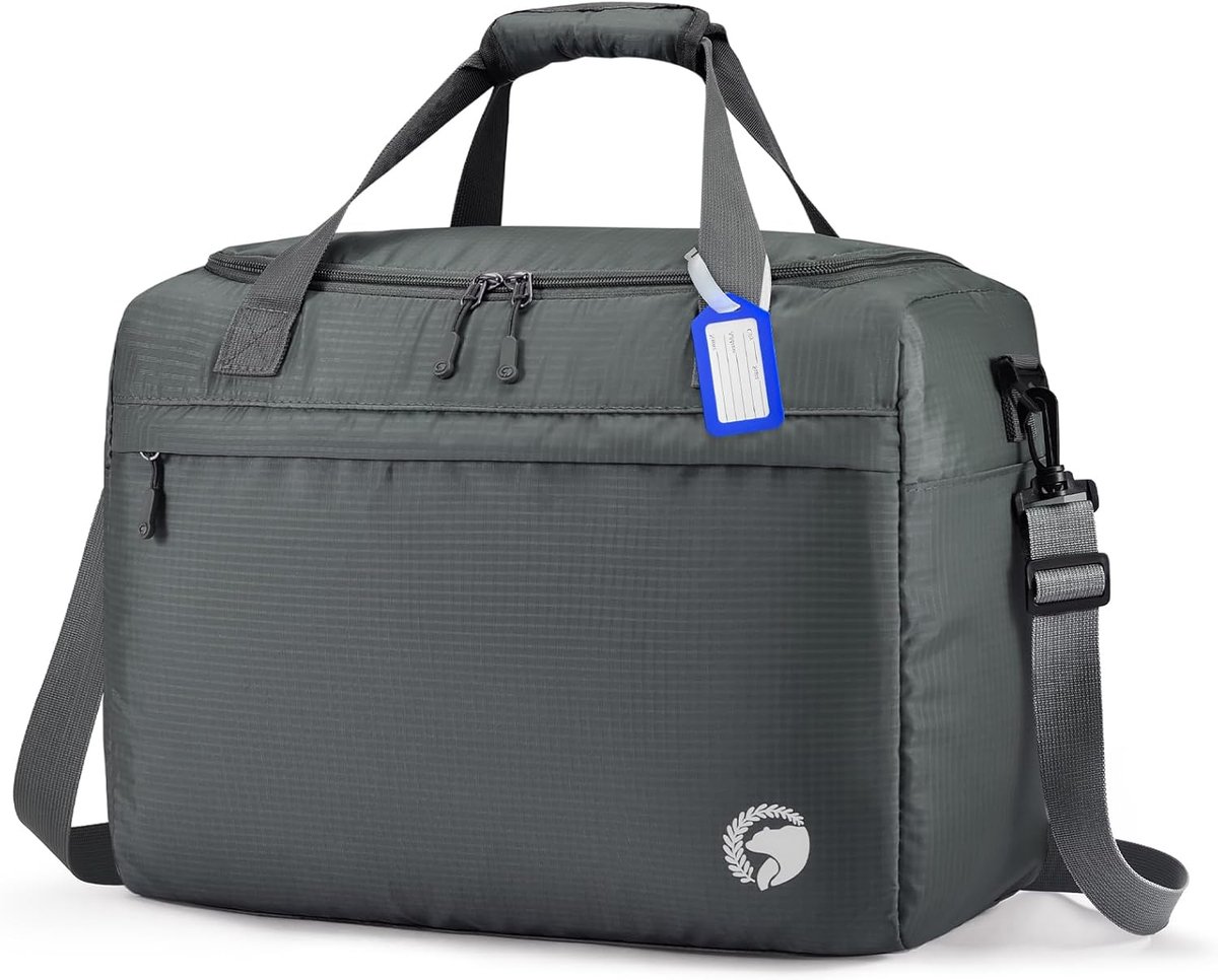 SnelShoppen - Handbagage Reisbagage 40x30x20cm Waterdichte Weekendtas voor Ryanair Wizz Air Transavia Sporttas 25L Grijs Camping Luchtvaart
