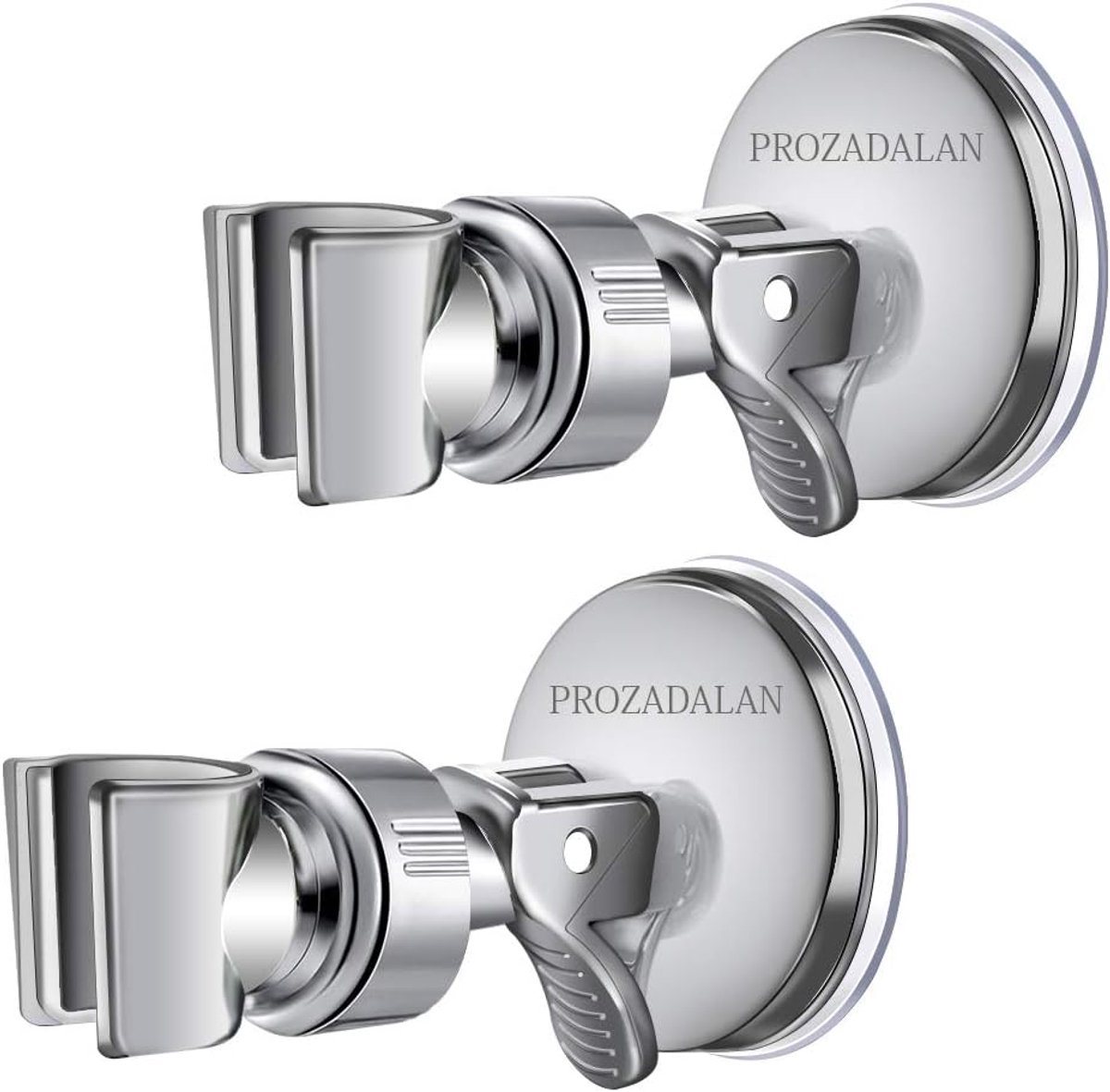 SnelShoppen - Interchangeable Hand Shower Holder - 360 Graden Rotatable Suction Cup - Super Sterke Zuignap Douchehouder - Verstelbaar - Zilver