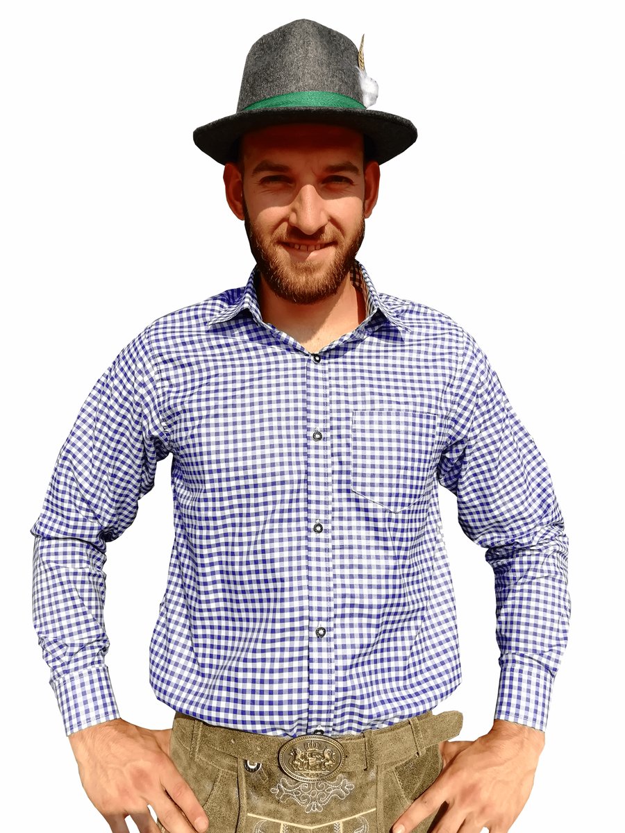 LEDERHOSEN.NL - Tiroler overhemd blauw-wit