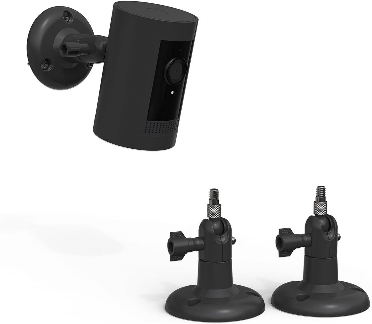 SnelShoppen - Wall Mount Bevestiging voor Camera's - Geschikt voor Ring Stick Up Cam, Eufy & Arlo - 2 Stuks - Zwart - Binnen en Buiten Gebruik