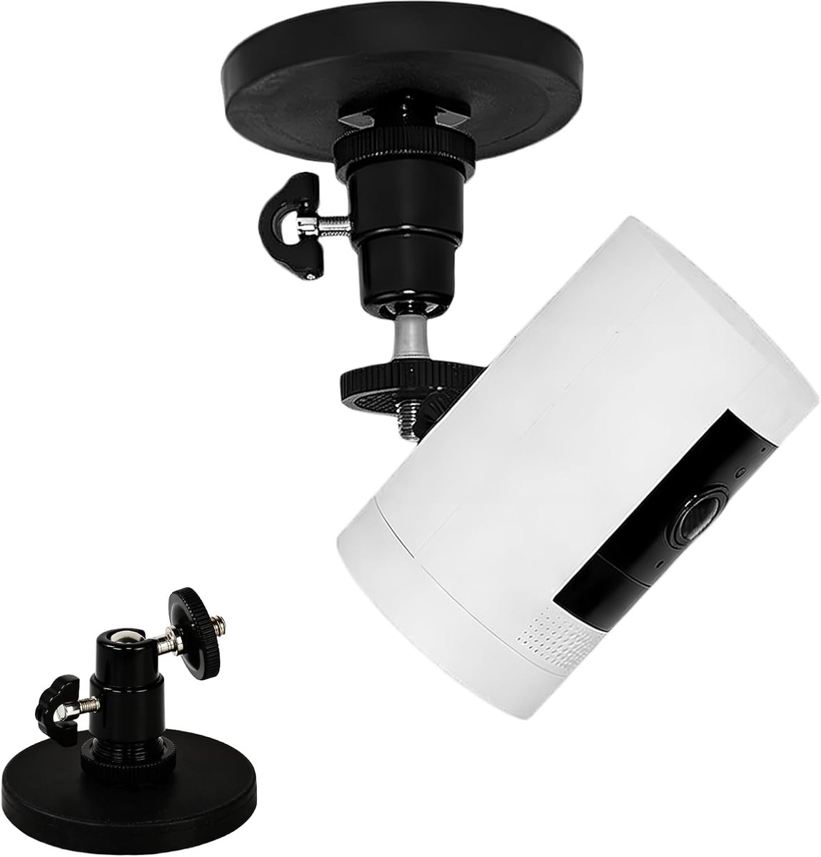 SnelShoppen - Magnetische Wandbeugel voor Beveiligingscamera's - 360° Verstelbare Magnetische Houder met 1/4 Inch Schroefdraad - Zwart - Geschikt voor
