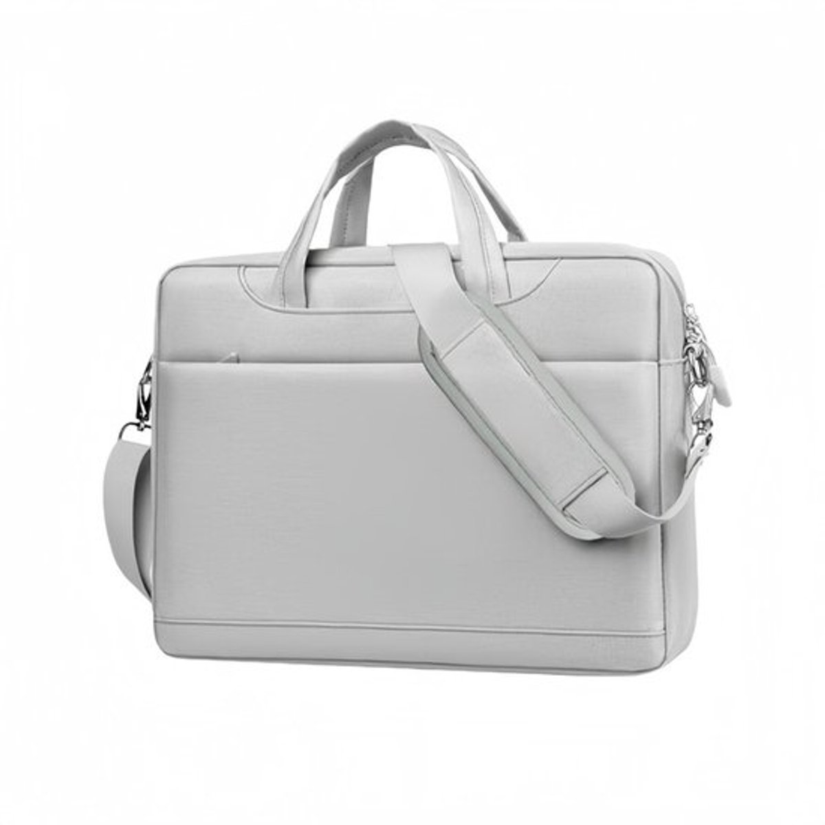 laptoptas-laptophoes-15/15,6 /16 inch laptoptas - Basics laptoptas met compartiment - draagtas koerierstas met riem- vor Meerdere modellen-Lichtgrijs