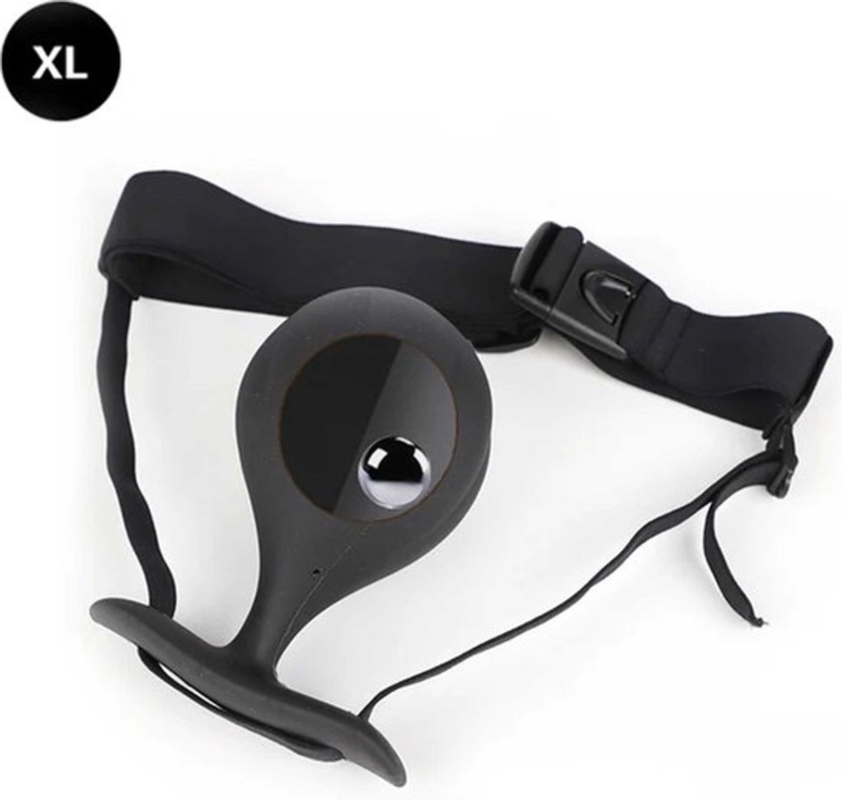 Draagbare buttplug met verstelbare riem - Inclusief metalen vibrerende bal - Grote anale bal XL - Siliconen - Draagbaar - Verschillende maten