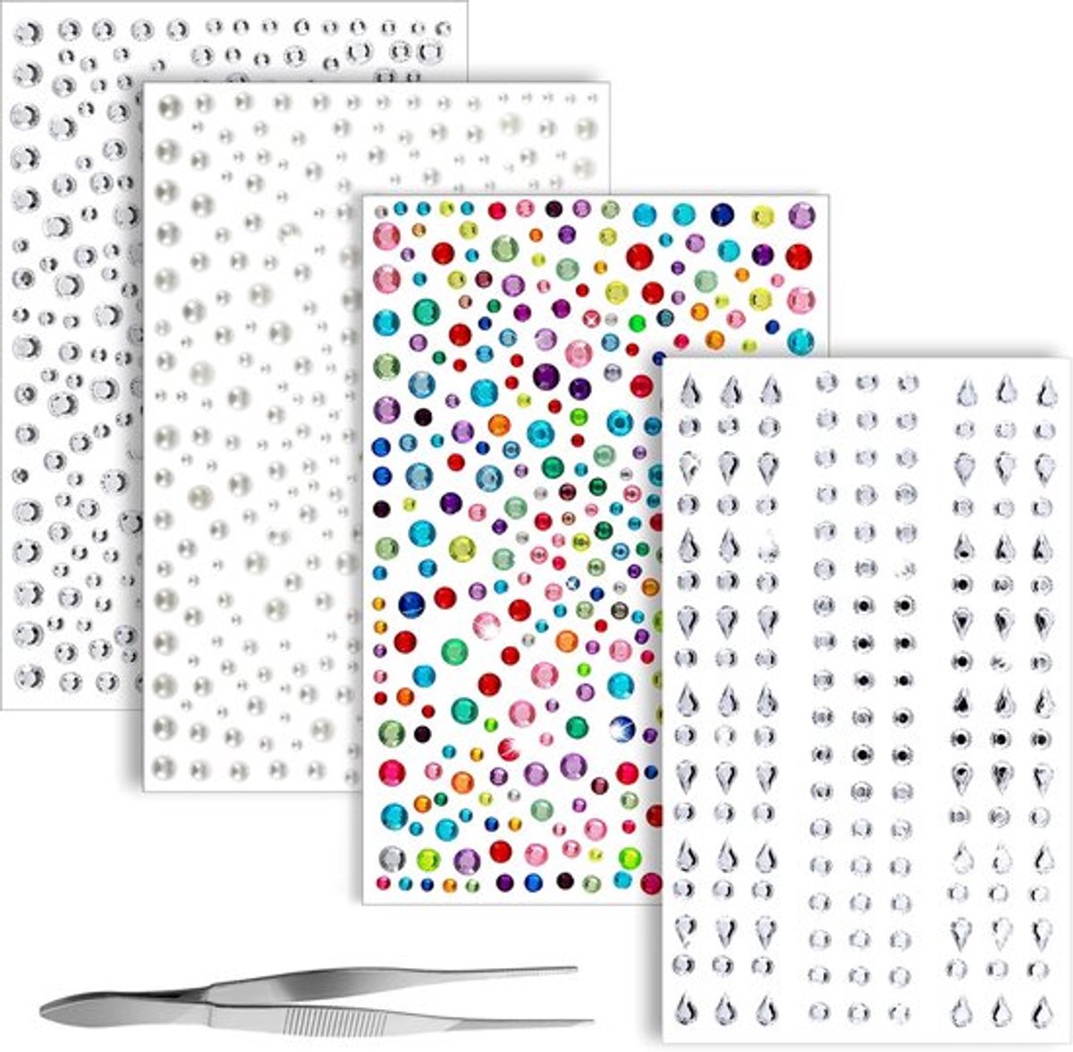 1450 - edelstenen voor het gezicht - strass-stickers - kristallen sieraden - festivalstickers - zelfklevende sieraden