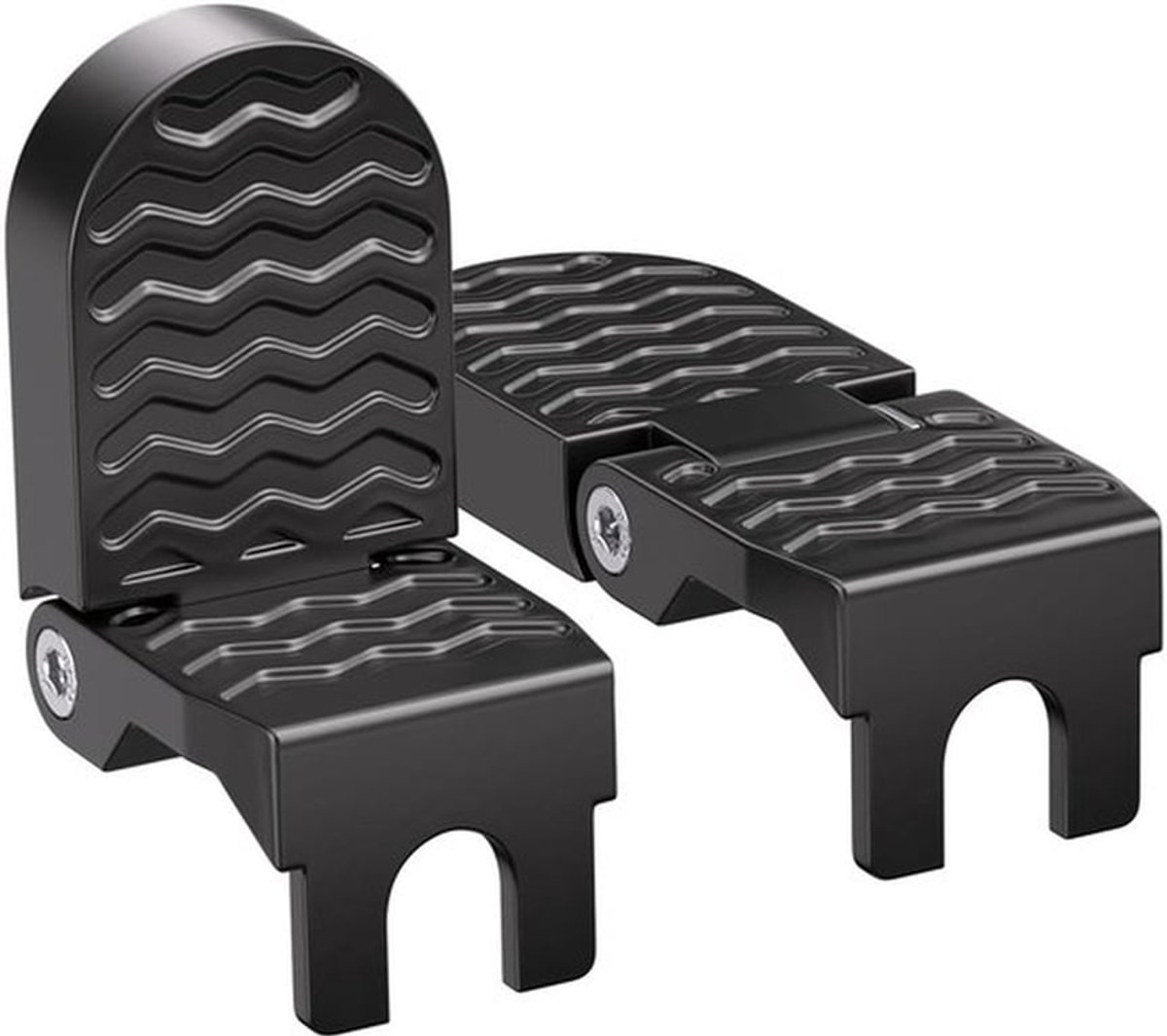 Fietspedalen achter - Fietspedalen - pedaal - aluminium fietspedalen - antislip elektrische fietspedalen - opvouwbare pedalen - voor elektrische fietsen, mountainbikes, vouwfietsen - 15 mm U-vormige sleuf - zwart