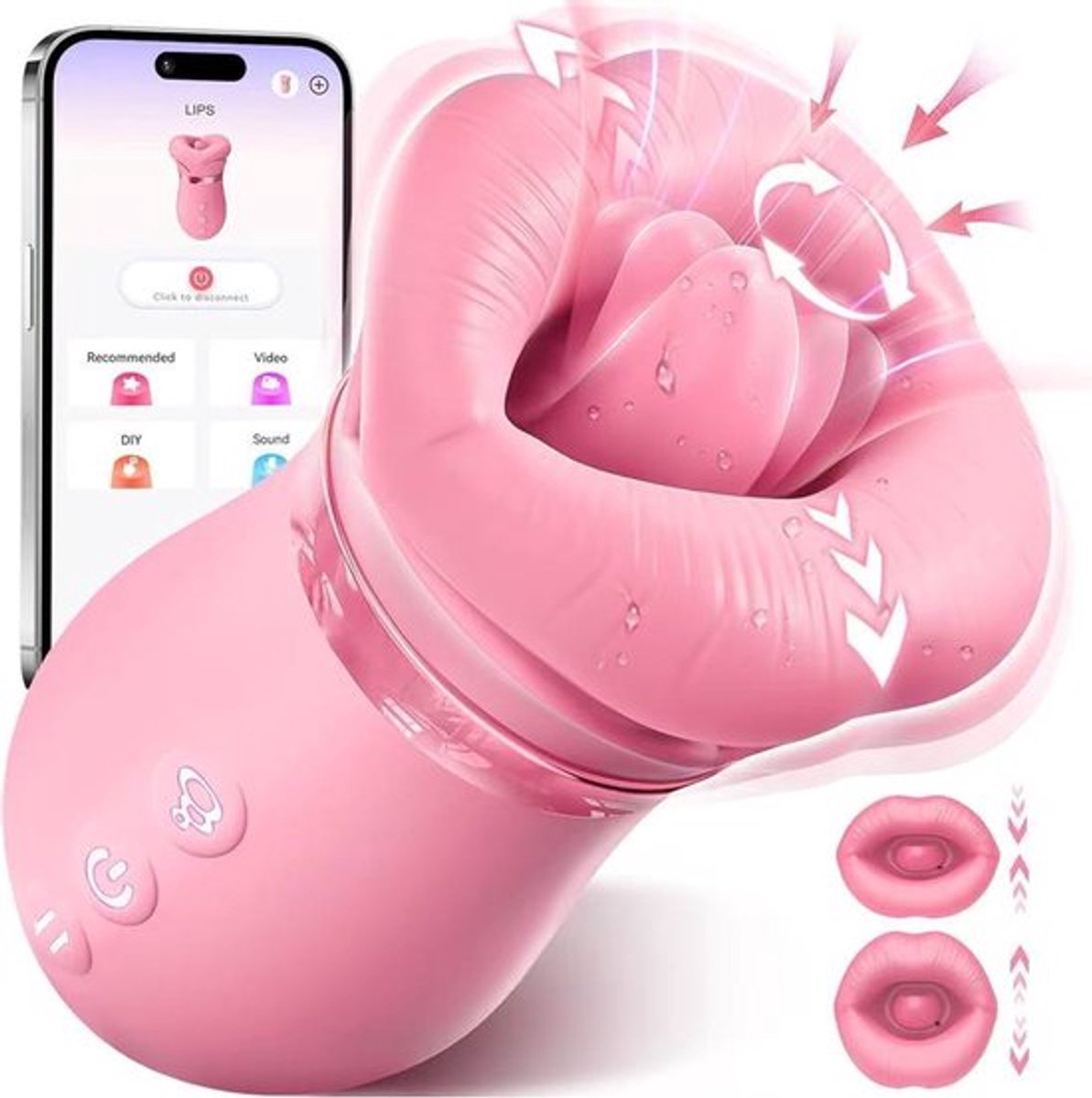 Vrouwelijke vibrator voor volwassenen, 3-in-1 siliconen mond- en tongstimulator voor de clitoris, seksspeeltje met roos, 10 lik- en vibratiestanden, clitoris-tepelvibrator voor vrouwen, mannen, seksspeeltjes voor koppels