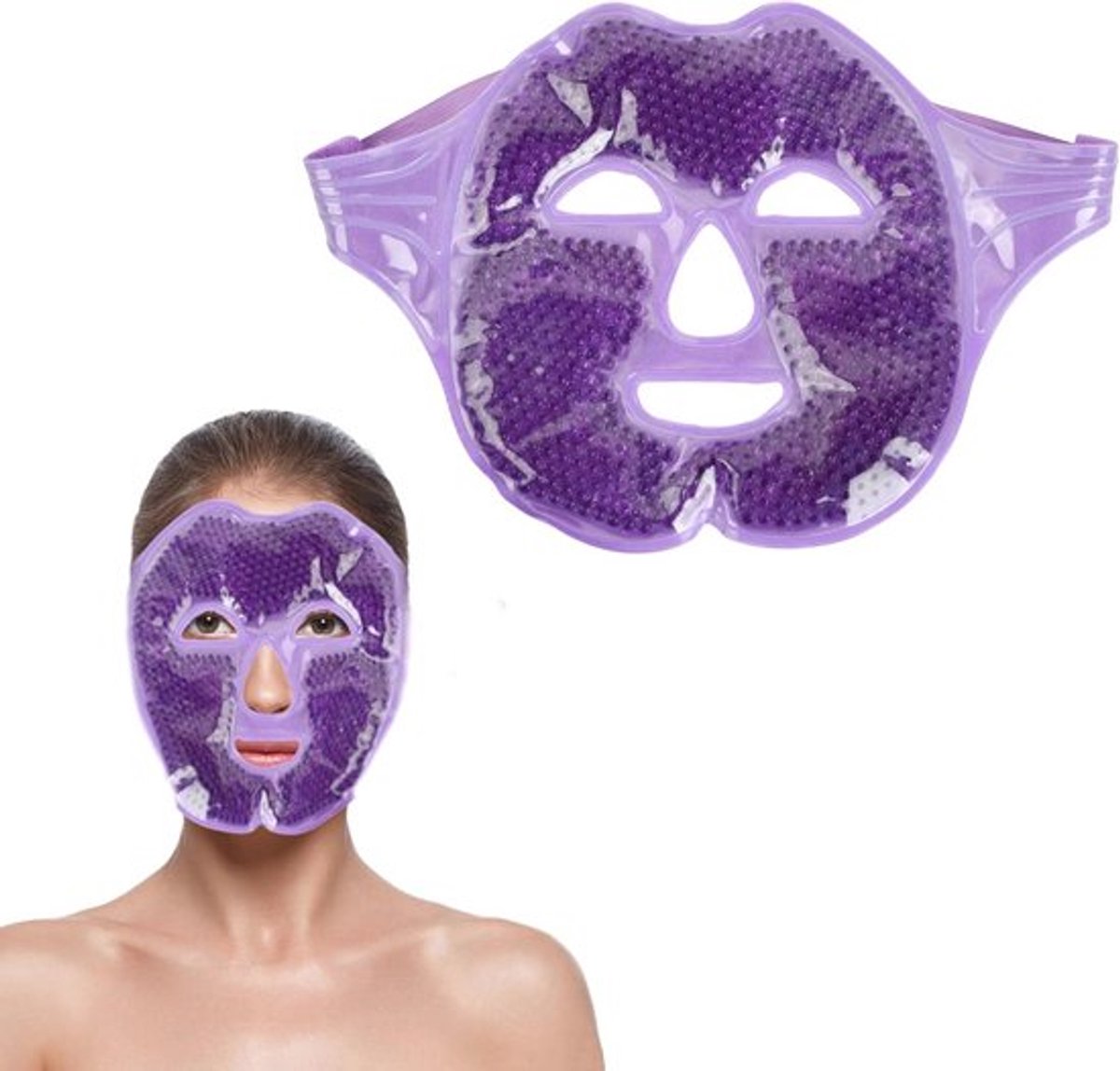 Herbruikbaar koel- en warm gezichtsmasker voor gezwollen ogen en migraineverlichting