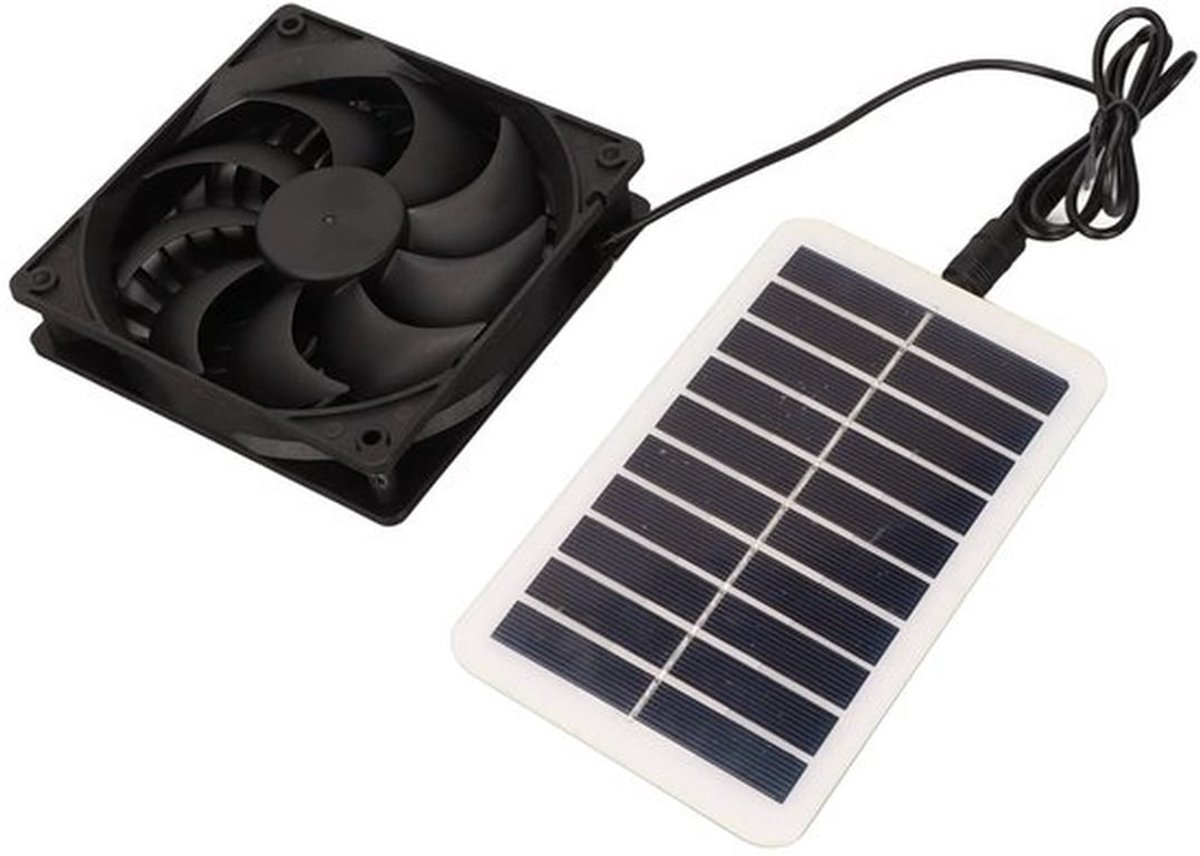 Zonnepaneel Aangedreven Ventilator Kit, 15W 5V Zonne-uitlaatventilator Set Draagbare Zonne-energie Ventilator Voor Keuken Kassen Huisdierenhuizen RVS