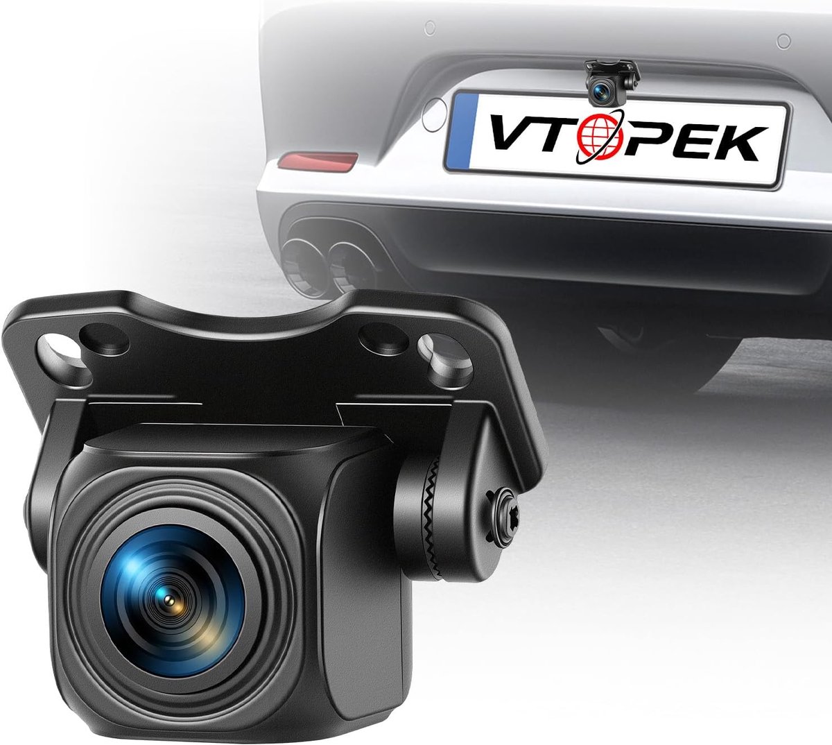 SnelShoppen - Vtopek Achteruitrijcamera AHD 1080P met 140° Groothoek, Waterdicht IP69K, Nachtzicht voor Auto, Camper, SUV en Pickup - Inbouw Achteruit