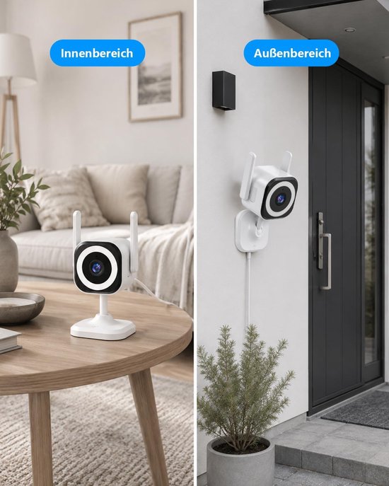 SnelShoppen - Indoor & Outdoor Camera Bewaking, 5G WiFi Baby/Pet Camera, IP66 Waterdicht, Nachzicht, 2-Weg Audio, Car Zoom, SD en Cloud Opslag van Snelshoppen — afbeelding 3