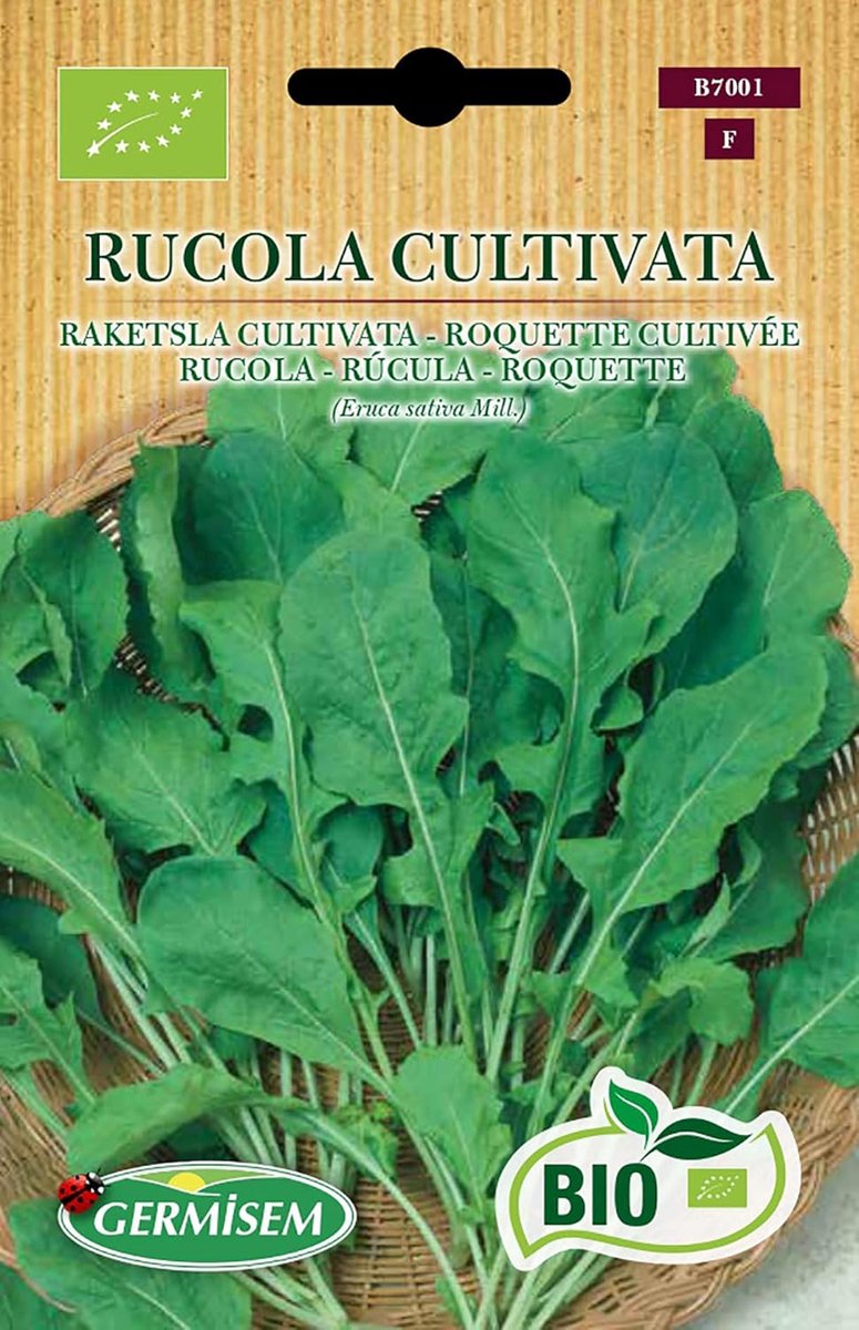 SnelShoppen - Biologische Rucola Zaden 6 g - Kruidige Arugula voor In De Tuin, Potten of Op Het Balkon - Makkelijk Te Teelten en Snelle Oogst