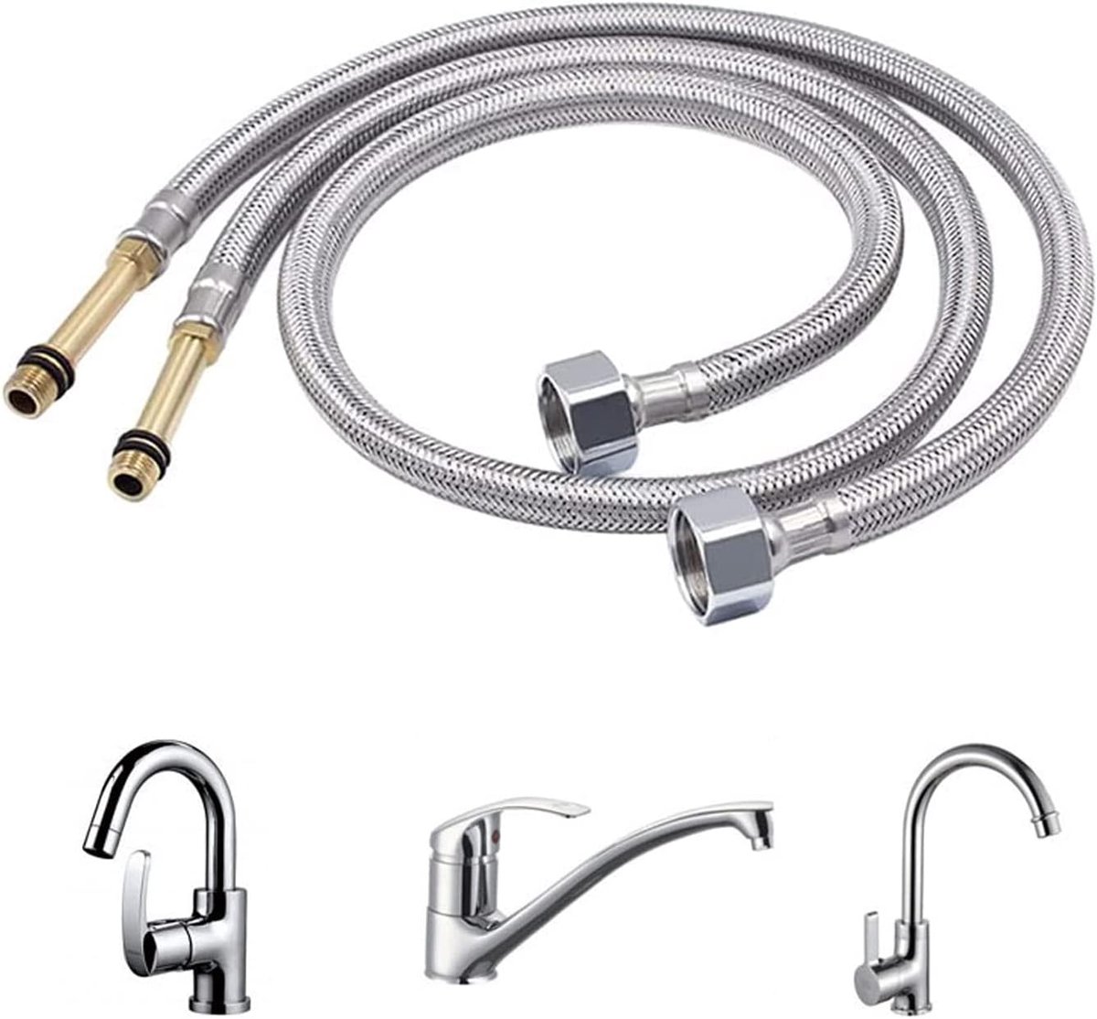 Thijox - Flexibele Kraan Aansluitslang 1/2 inch 60 cm - EPDM Doucheslang voor Keuken en Badkamer - M10 Verbindingsslang voor Mengkraan