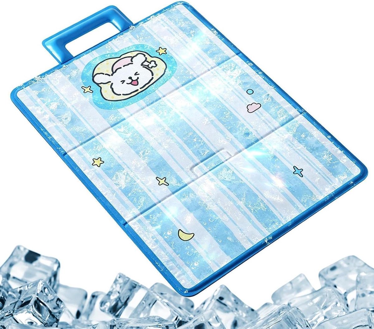 Verkoelende Hondentmat - Zelfkoelend Kussen - Hitte Verminderen - Drukgeactiveerde Gel - 82 cm - Blauw