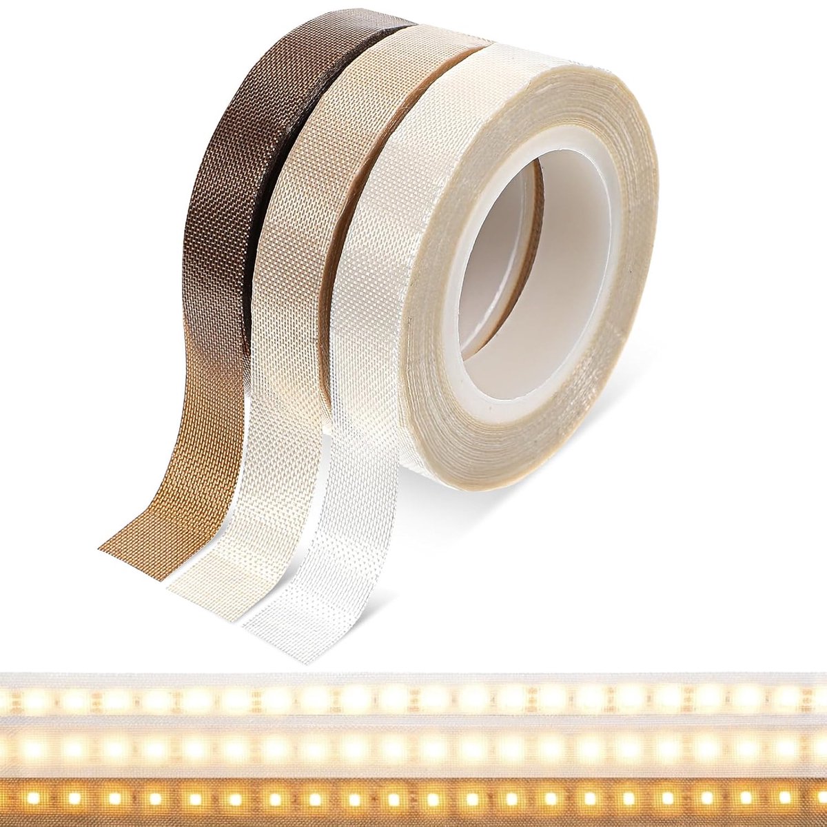 SnelShoppen - 3 Rollen Verduisteringsband 1 cm voor LED Strip Afdekking - Dimmen Tape Sticker voor TV, Keuken, Slaapkamer - 100% Lichtdimming, Elektro