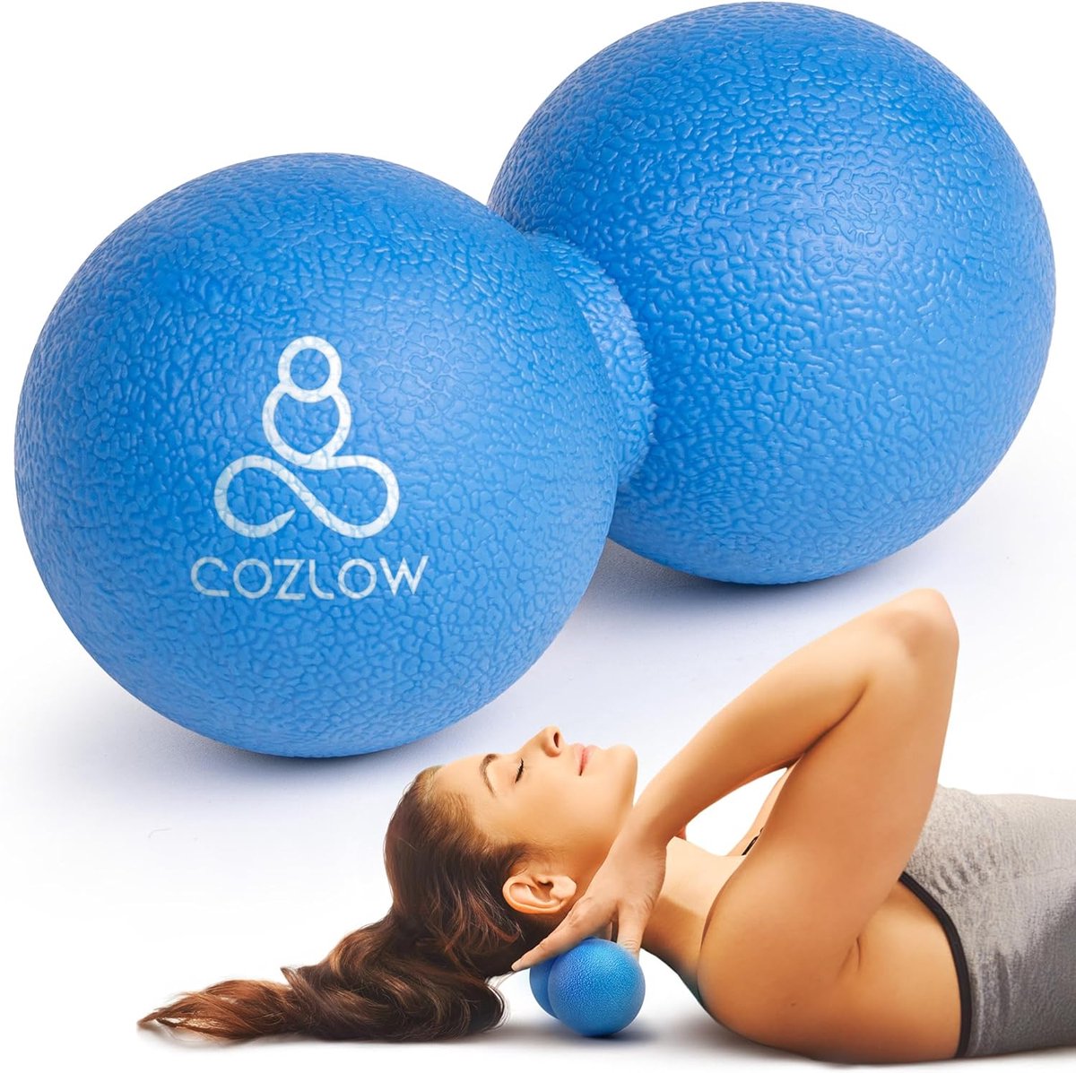 SnelShoppen - Harde dubbele lacrosse massagebal - Blazing Blue - Peanut triggerpoint roller voor diepe weefseltherapie, myofasciale release en mobilit
